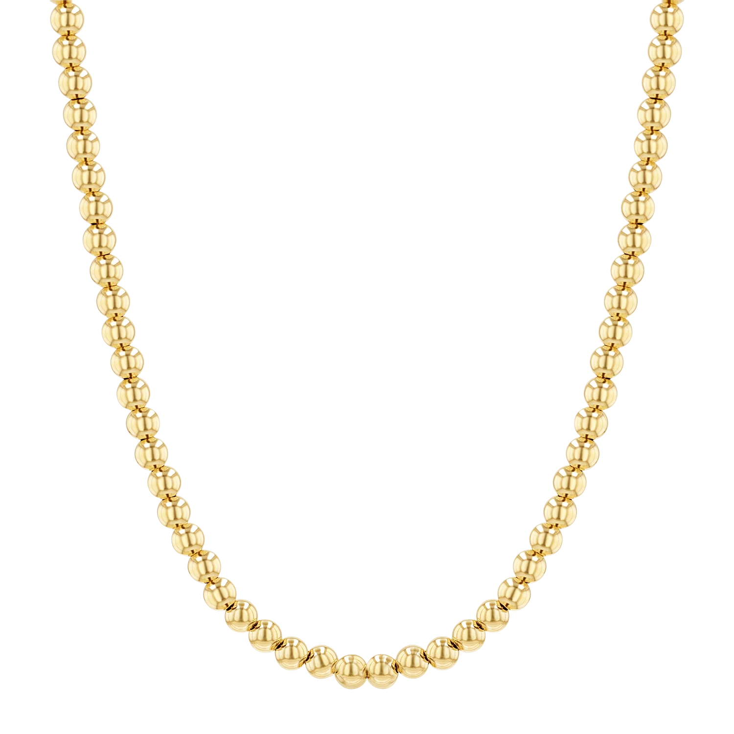 4mm Gold Bead Ball Necklace