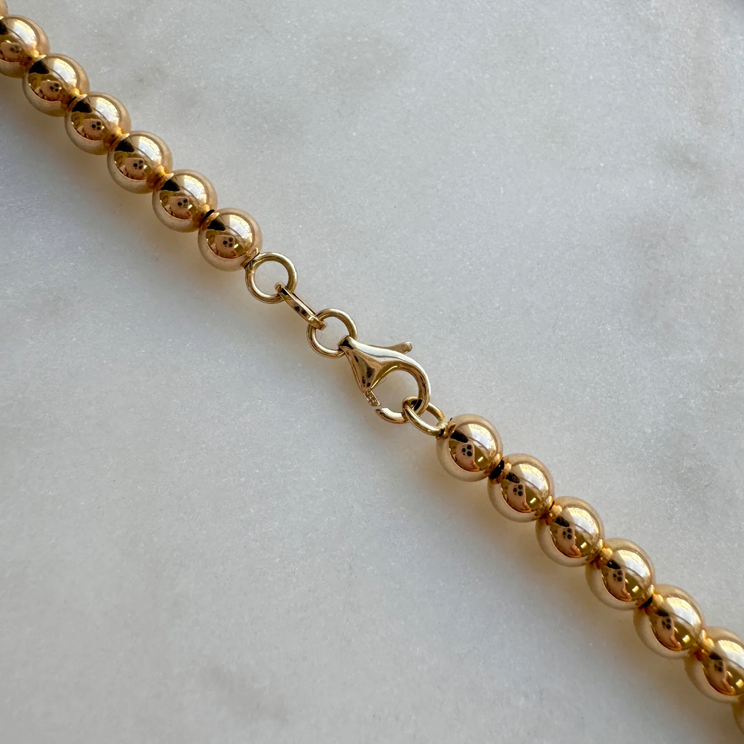 4mm Gold Bead Ball Necklace - Image 2