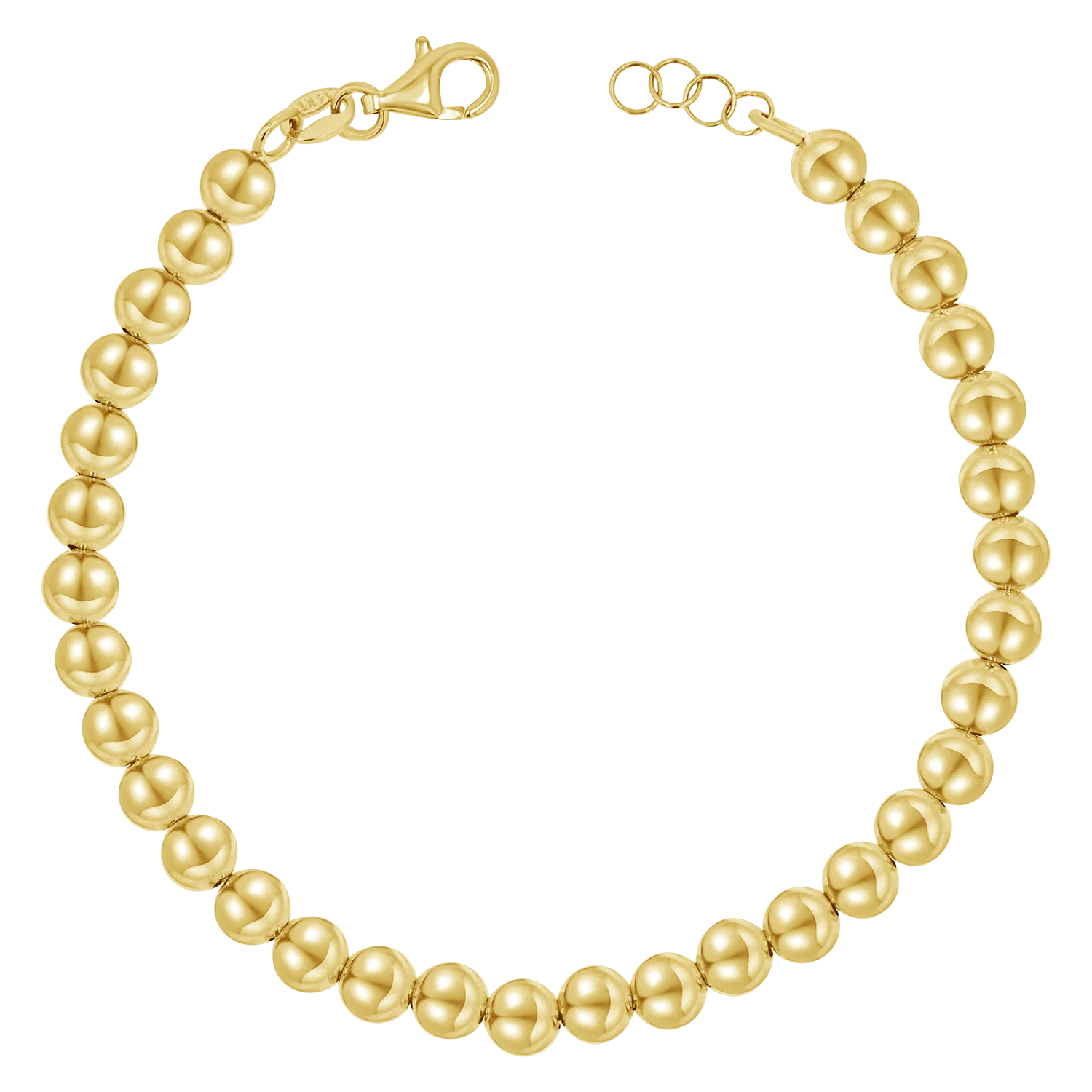 14K Gold 5mm Ball Bead Bracelet