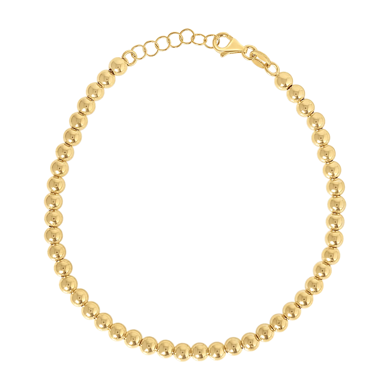 14K Gold 4mm Ball Bead Bracelet