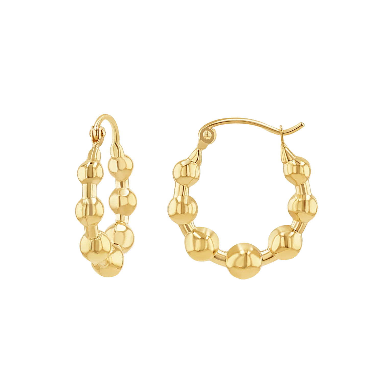 Bead Ball Hoop Earrings