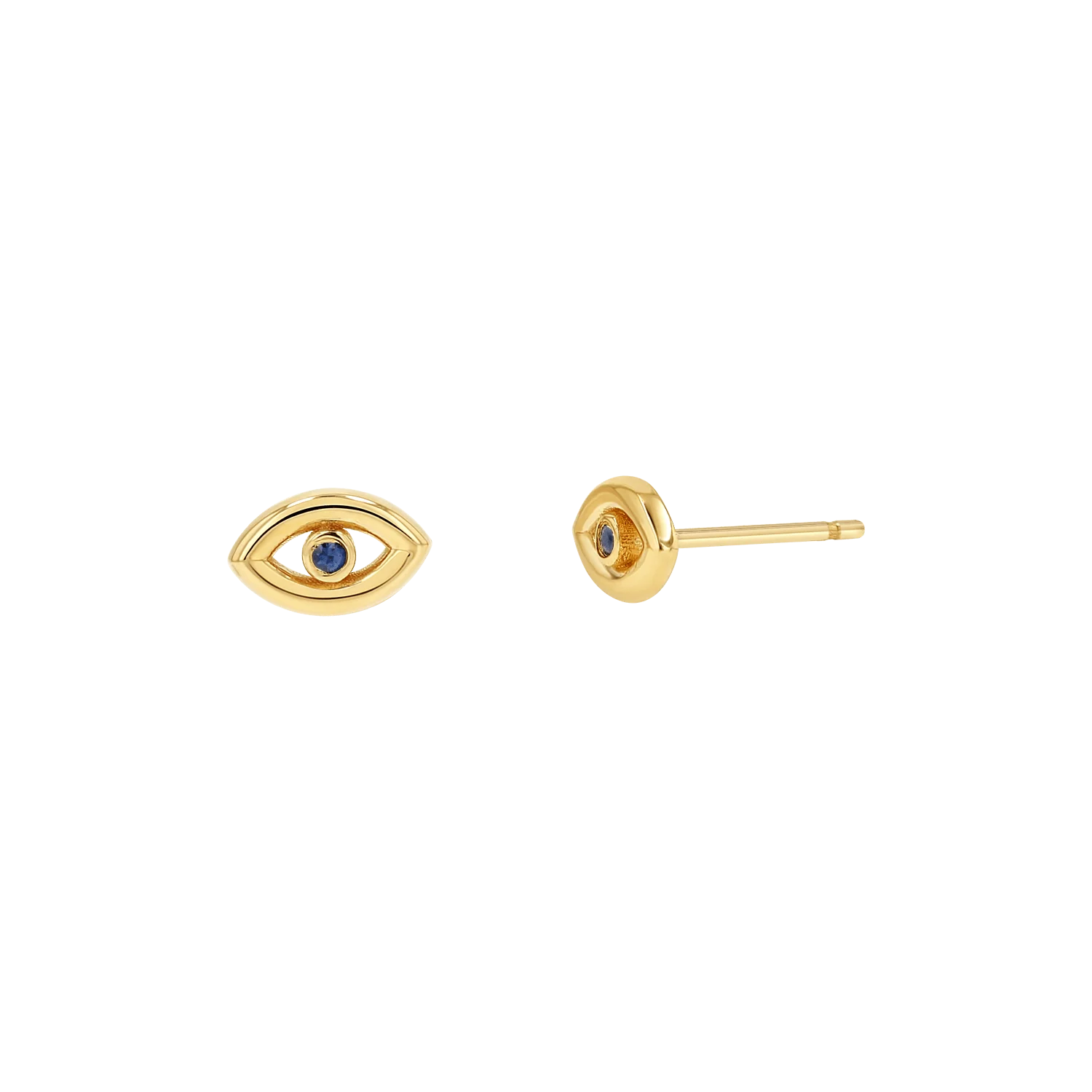 Bezel Set Evil Eye Stud Earrings - Image 4