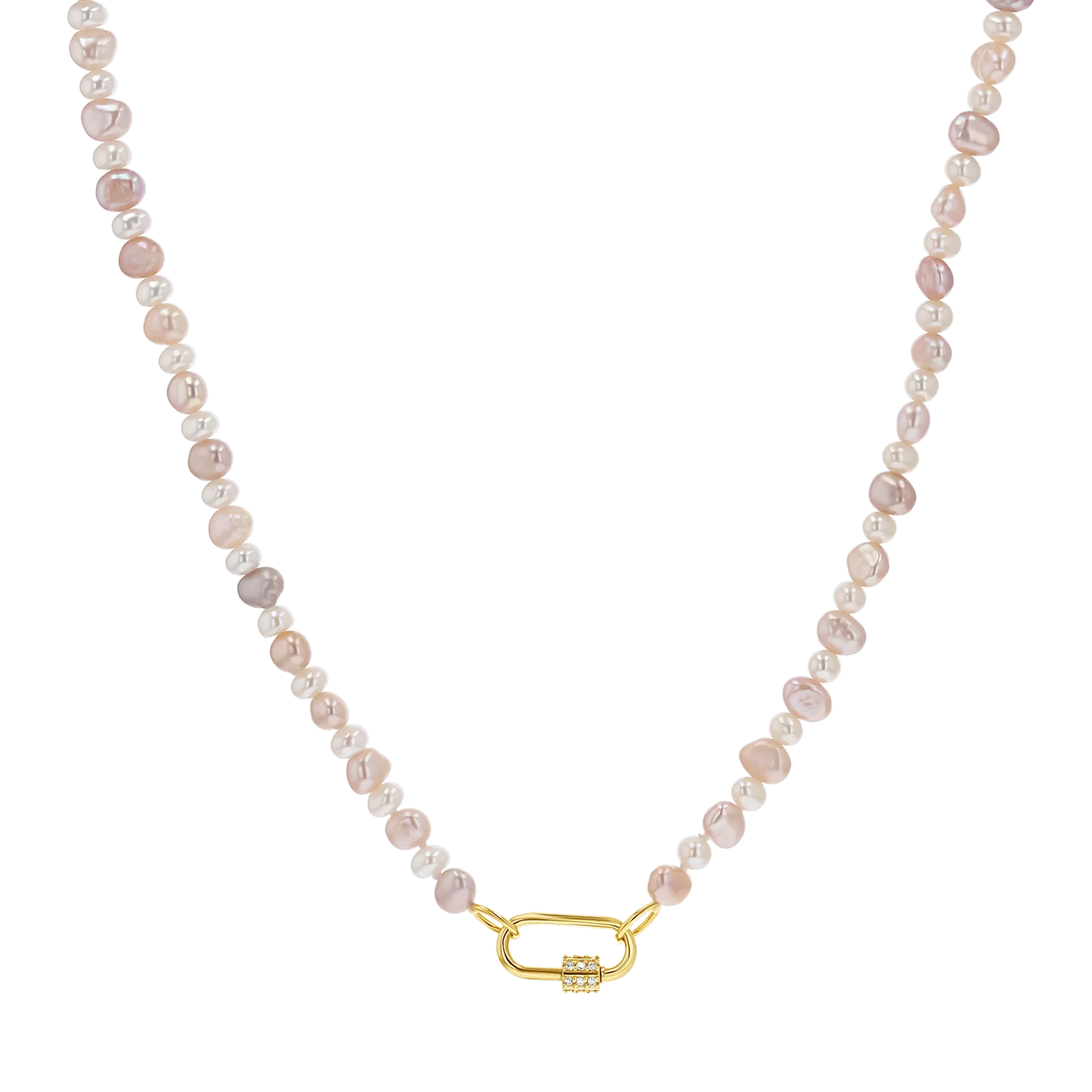 Blush and White Pearl Connector Necklace