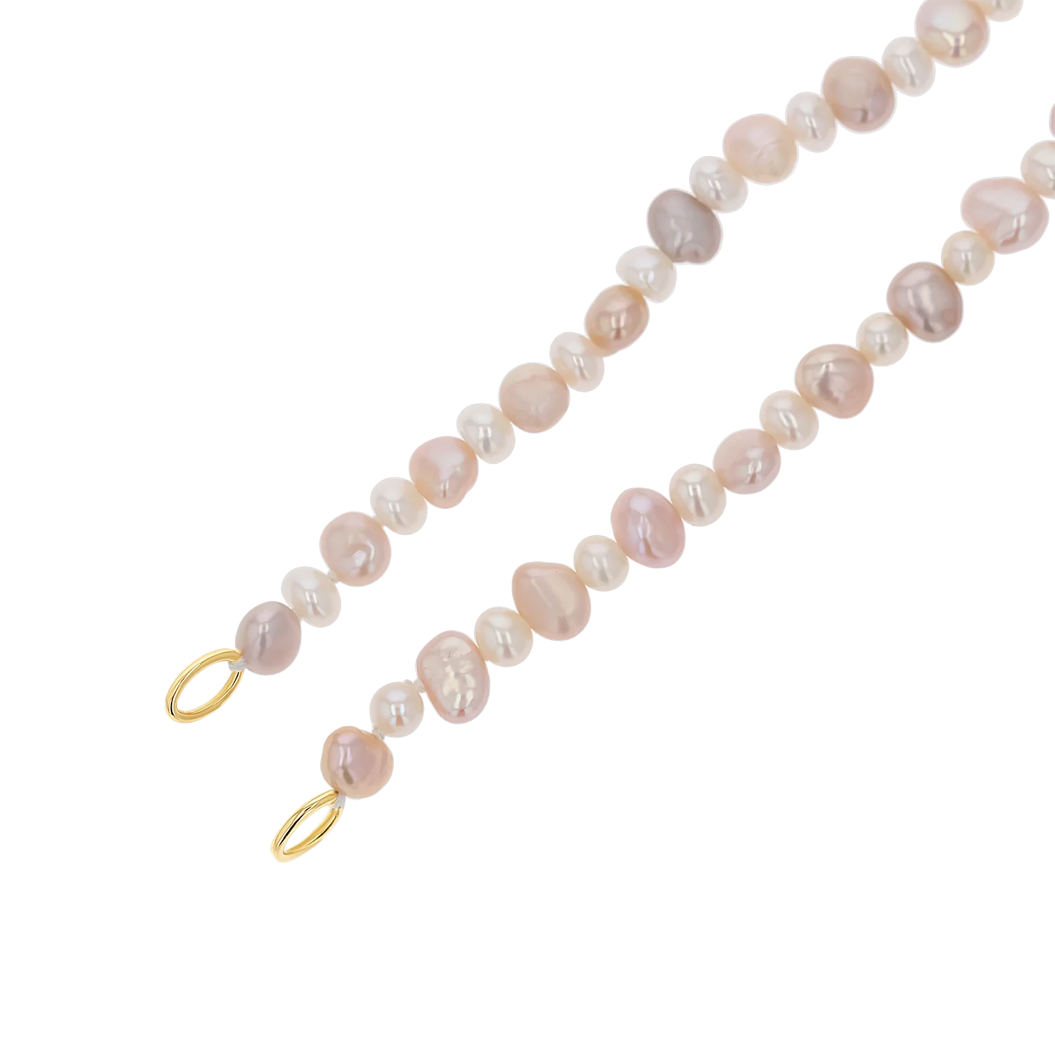 Blush and White Pearl Connector Necklace - Image 2