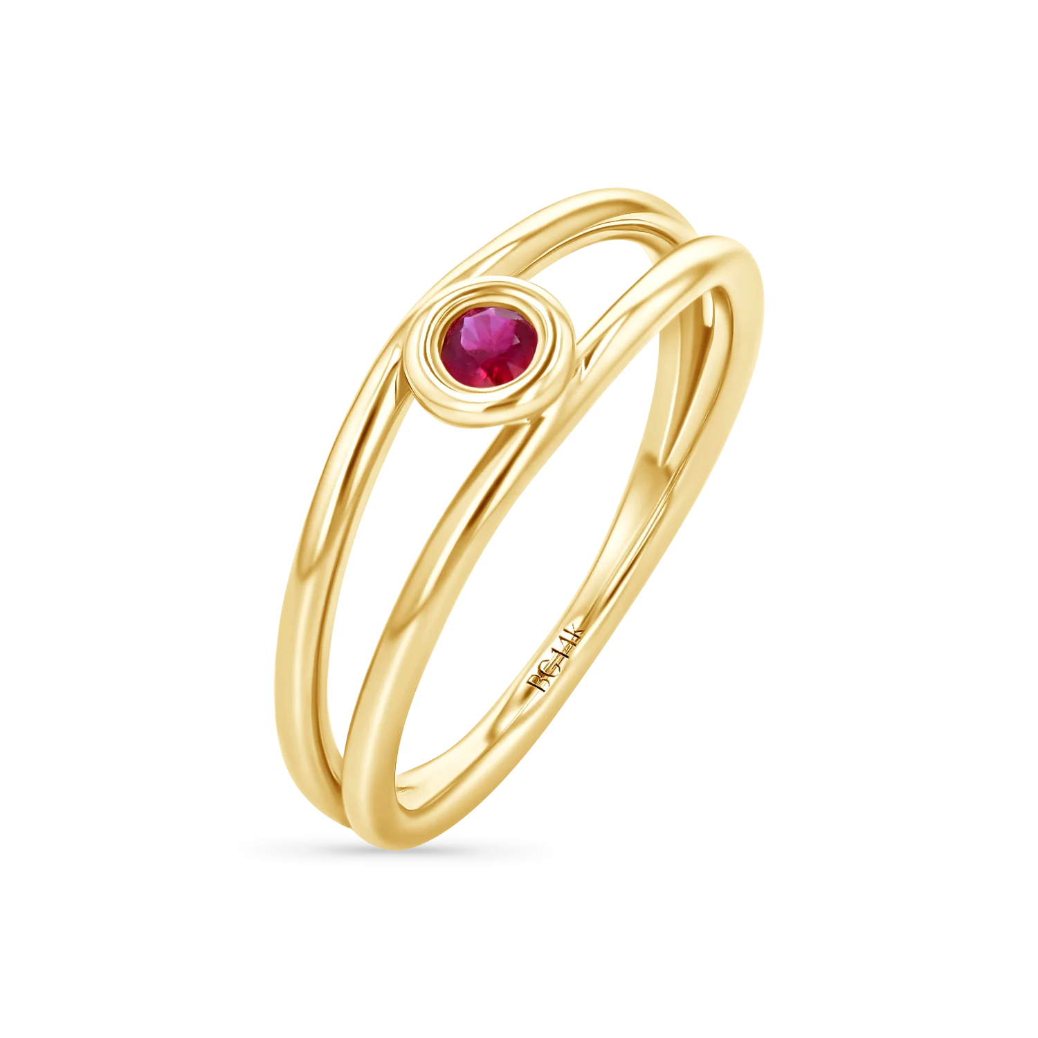 Bubble Solitaire Ruby Ring