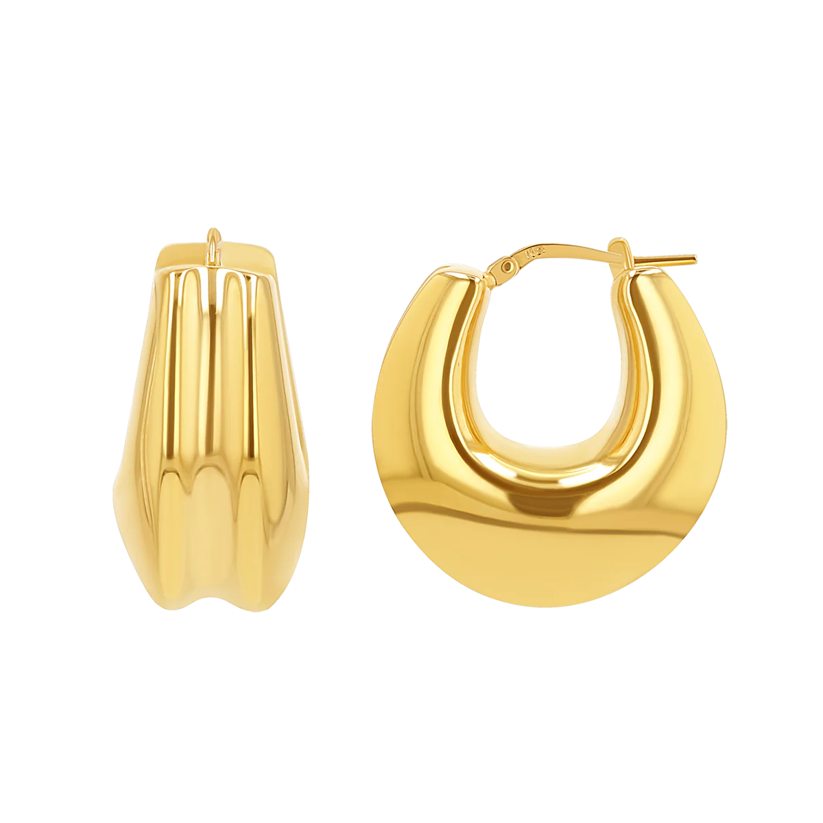Chunky Deco Hoop Earrings