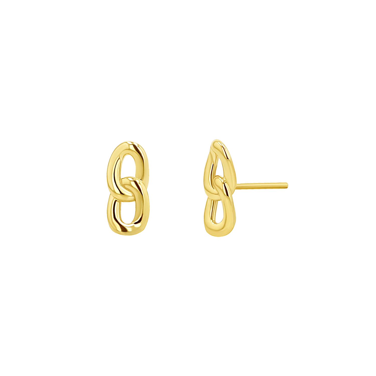 Cuban Curb Link Stud Earrings