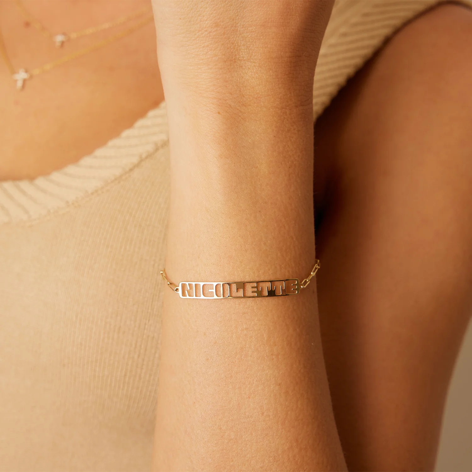 Customizable Cut-Out Name Bracelet - Image 8