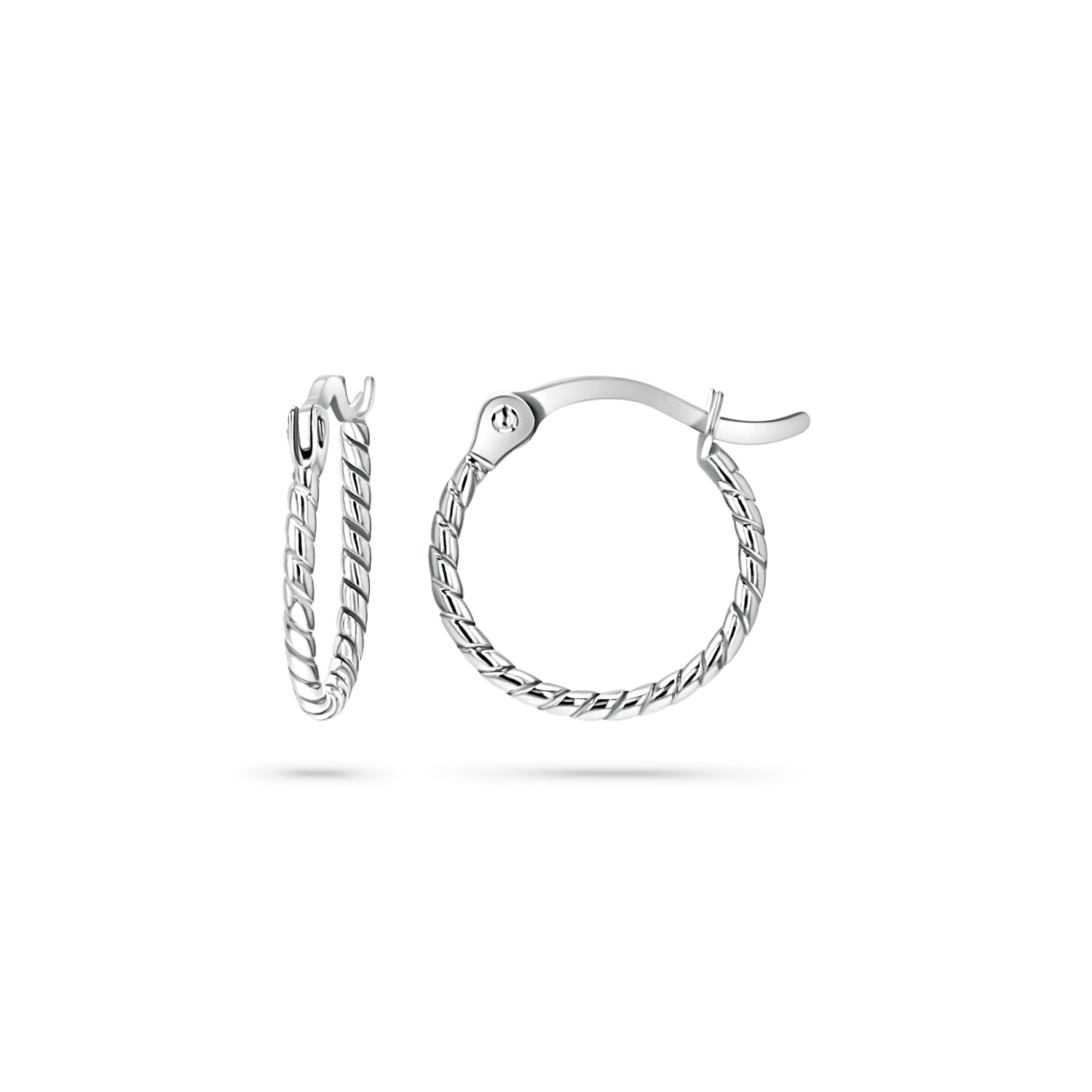 Dainty Twist Hoop Earrings - Image 2