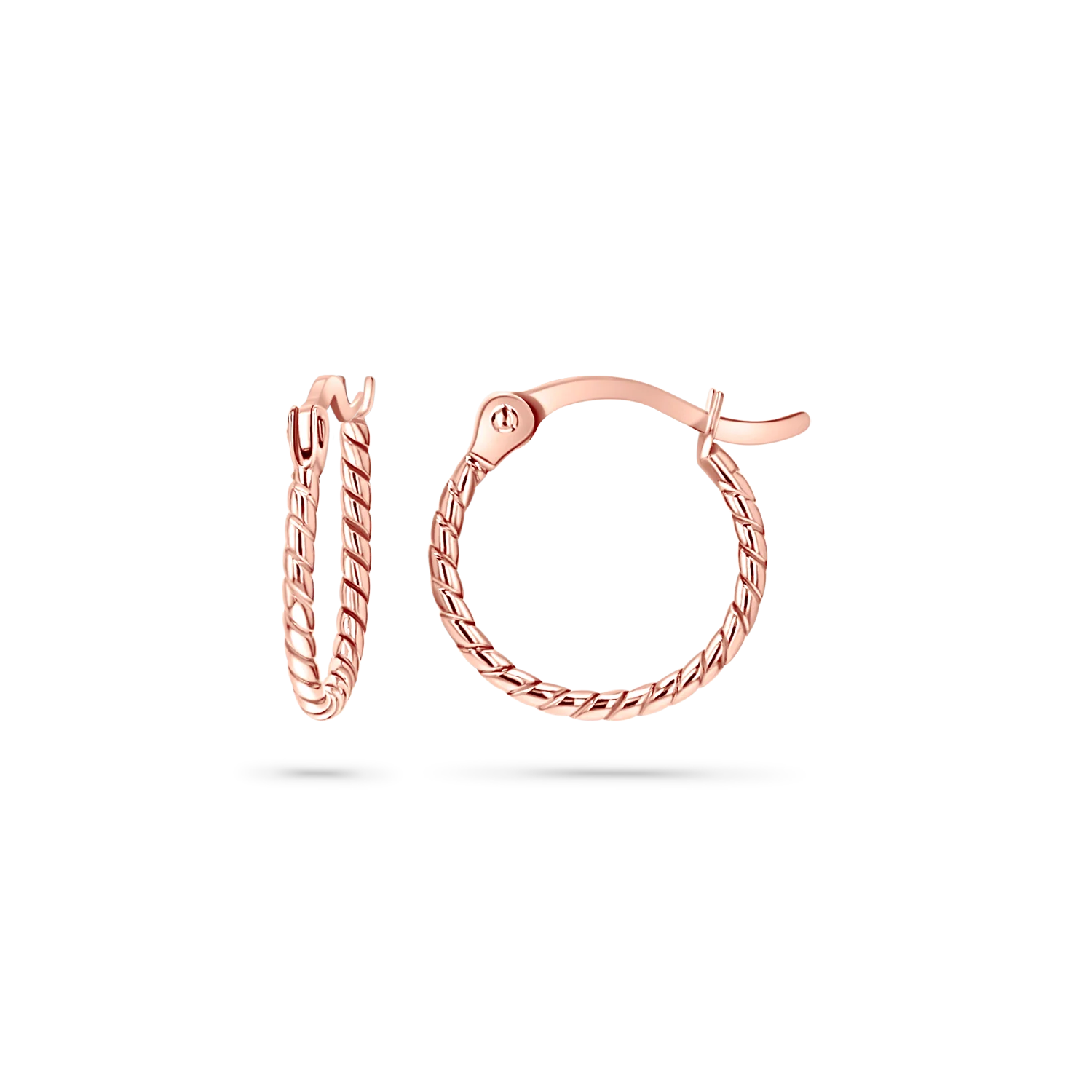 Dainty Twist Hoop Earrings - Image 3