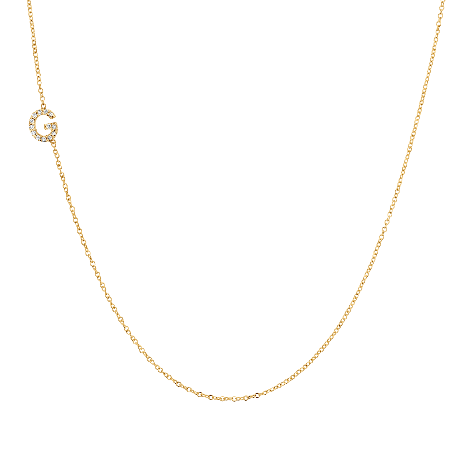 Diamond Asymmetrical Initial Necklace