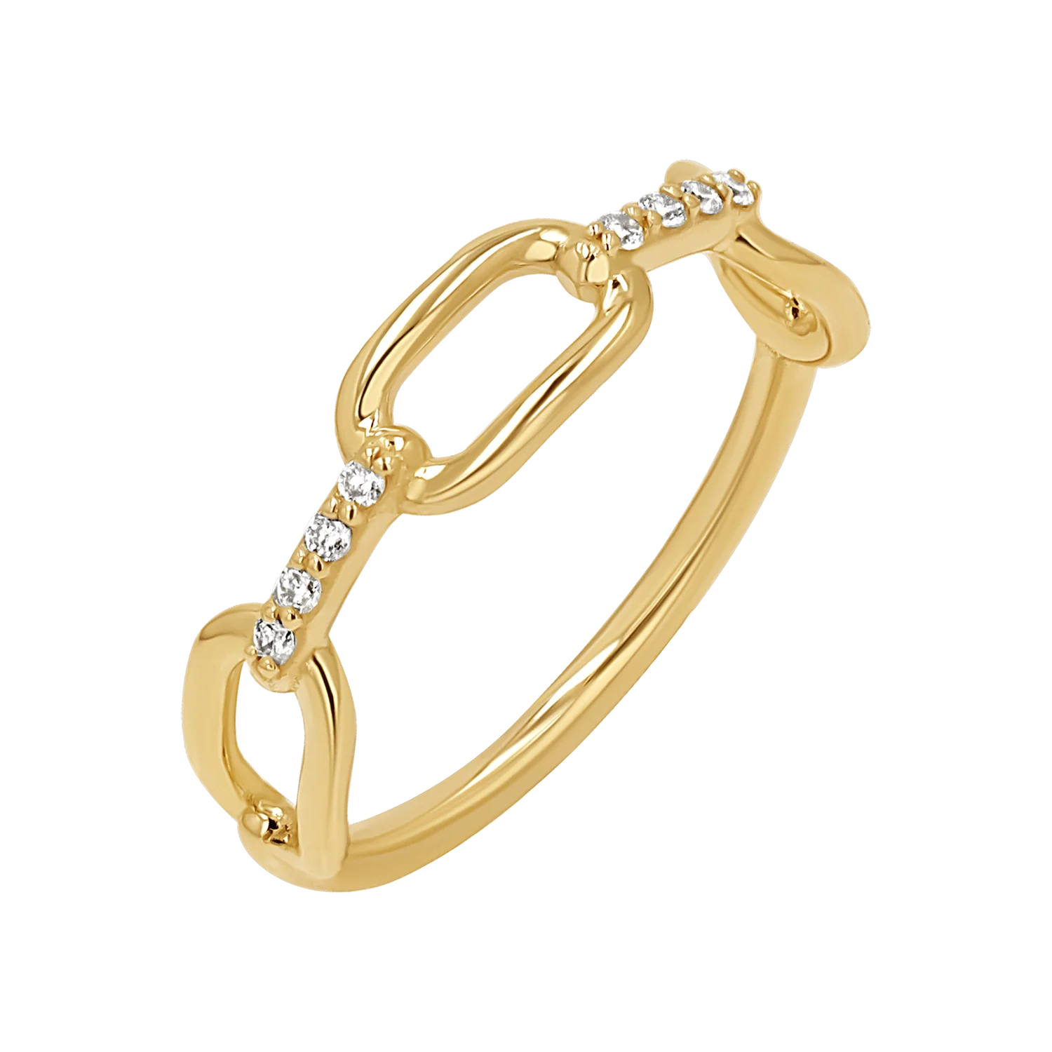 Diamond Bar Paper Clip Link Ring