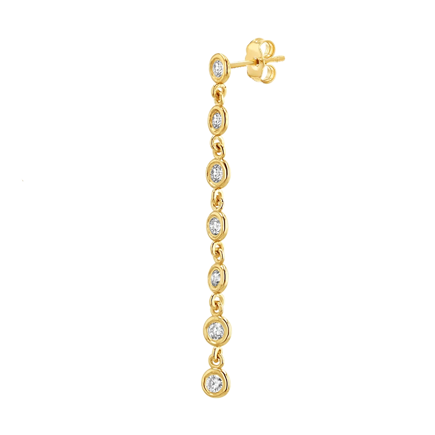 Diamond Bezel Chain Drop Earring - Image 4