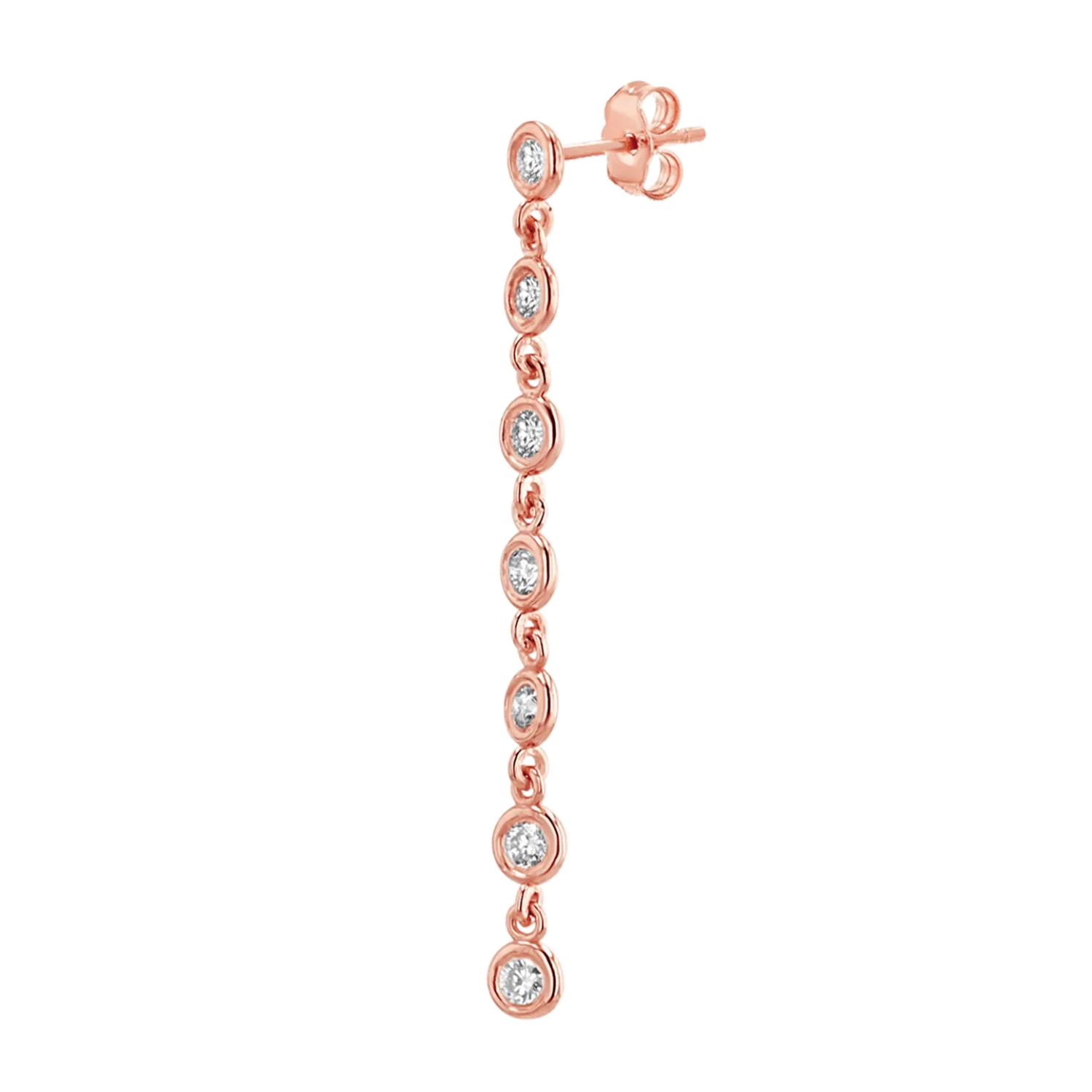 Diamond Bezel Chain Drop Earring - Image 6