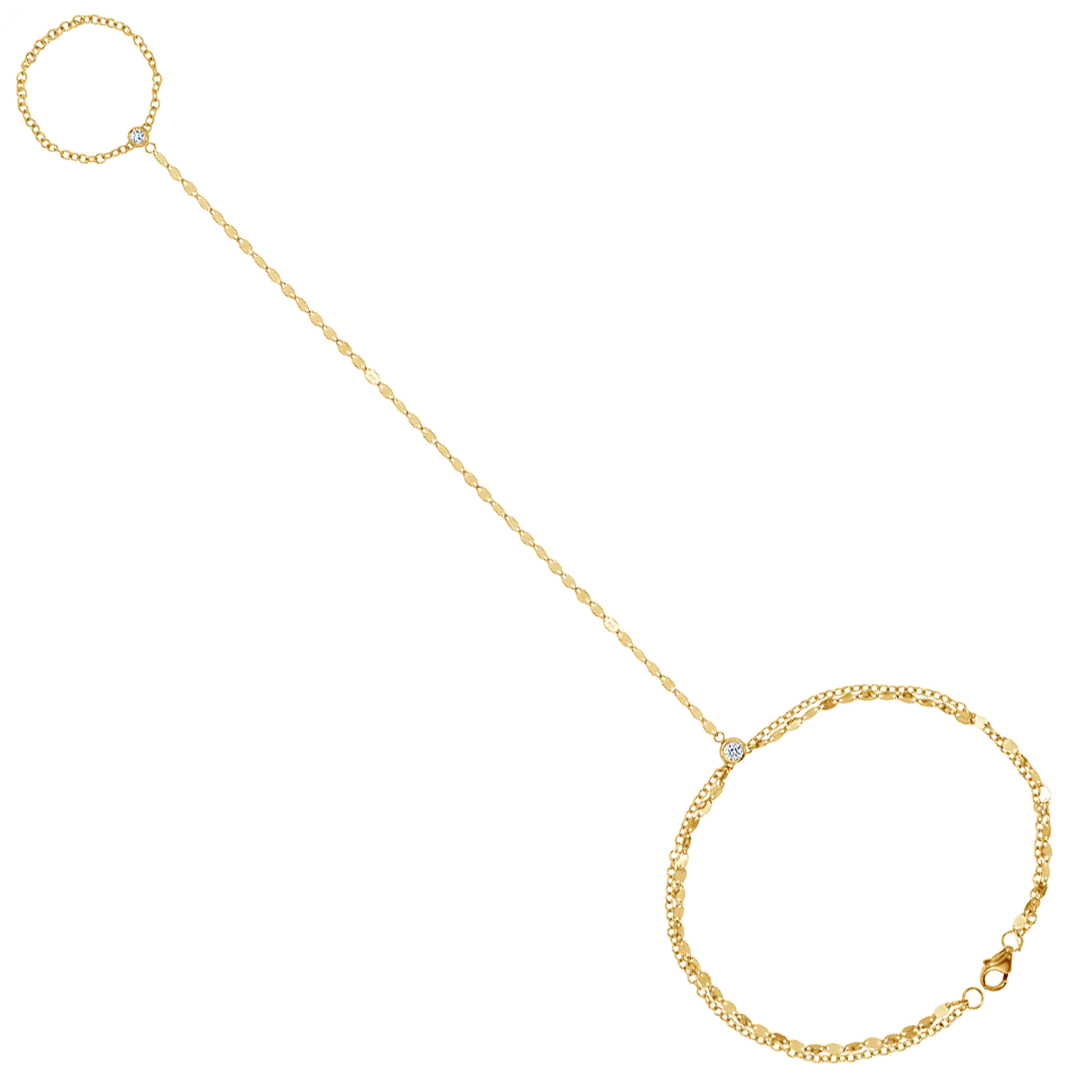 Diamond Bezel Demure Hand Chain