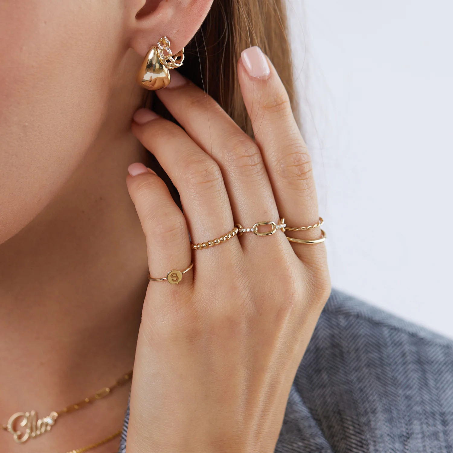 Diamond Cuban Link Huggies Hoop Earrings - Image 8