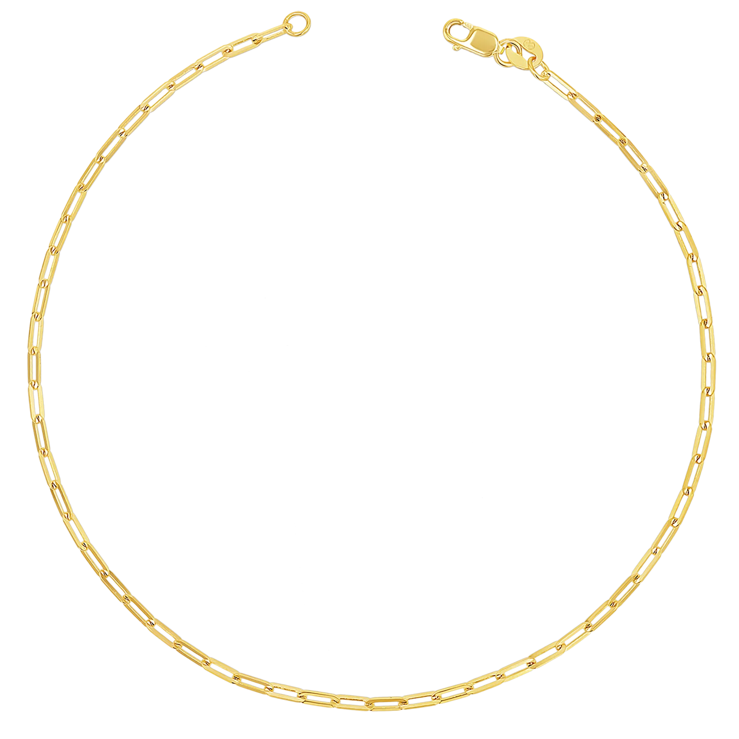 Diamond Cut Paper Clip Anklet