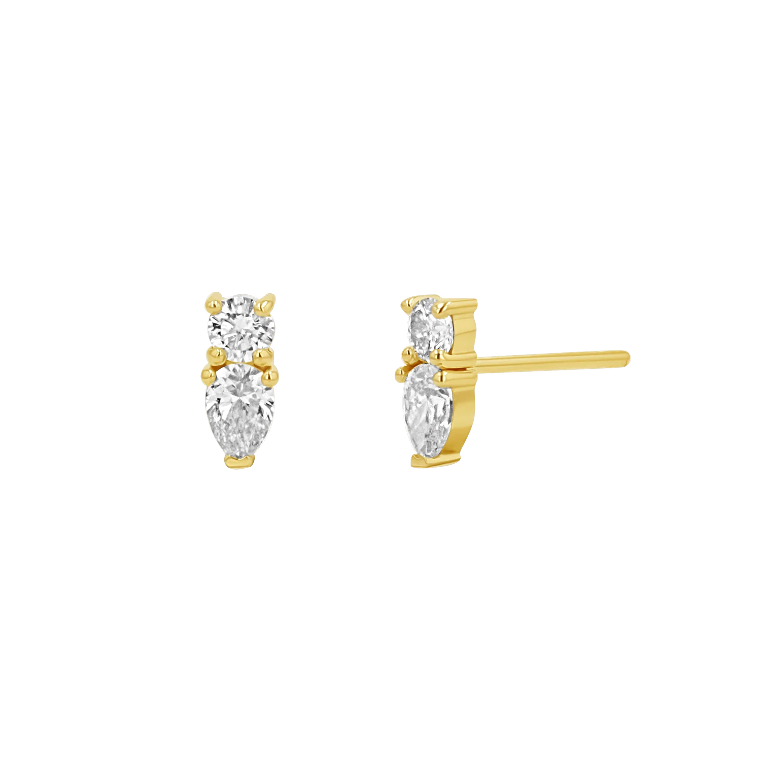Diamond Duo Drop Studs