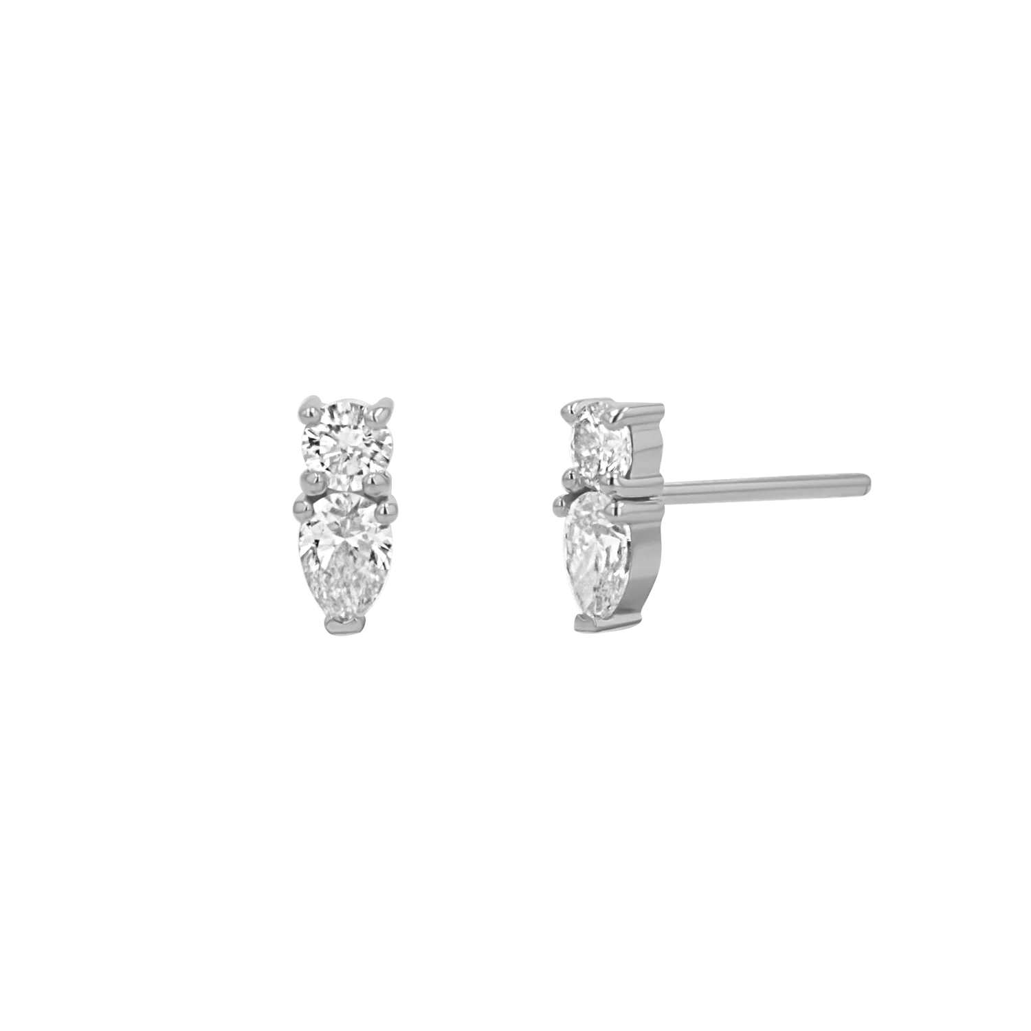Diamond Duo Drop Studs - Image 2