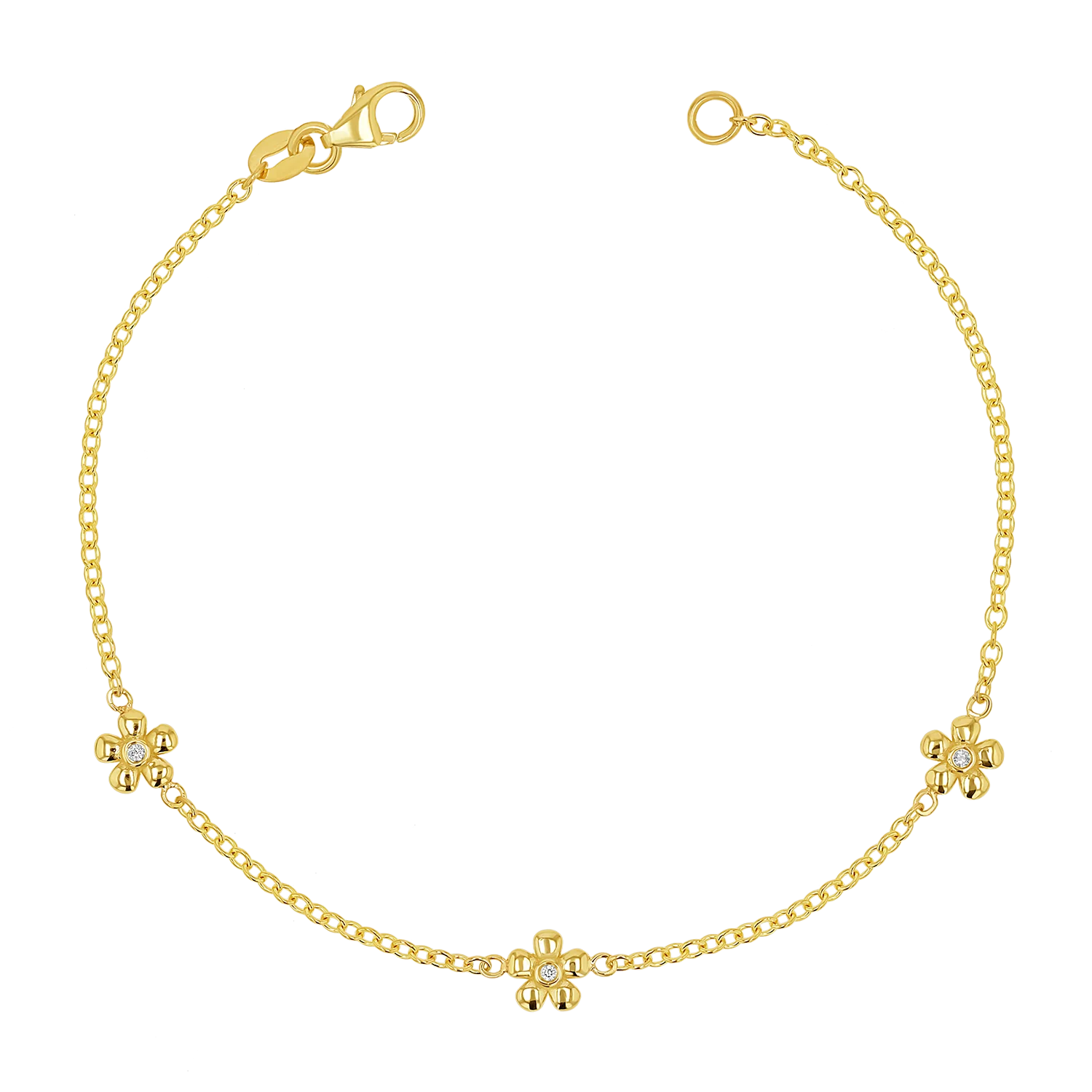 Diamond Flower Chain Bracelet