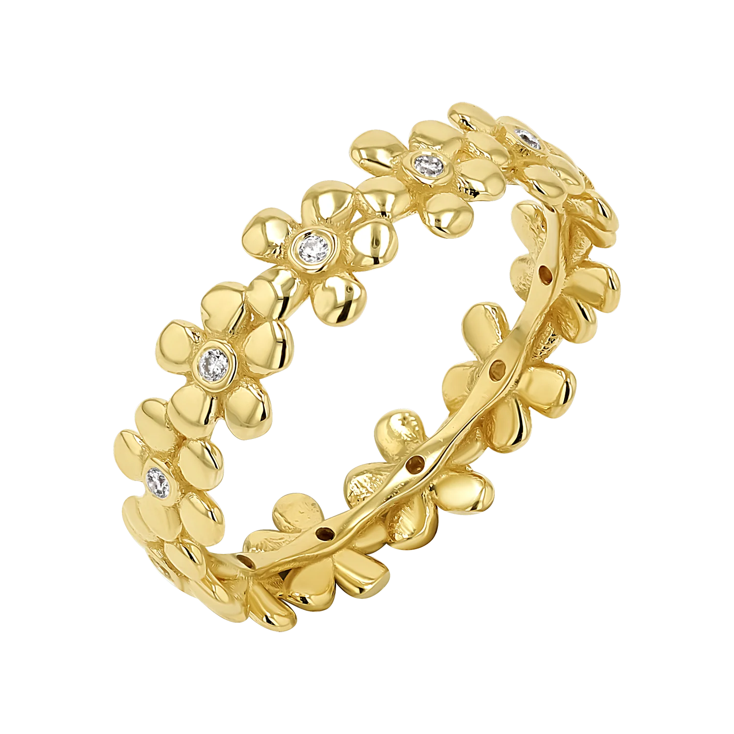 Diamond Flower Eternity Band