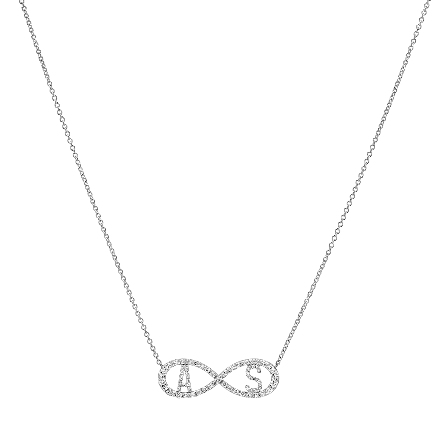 Diamond Infinity Letter Necklace - Image 2
