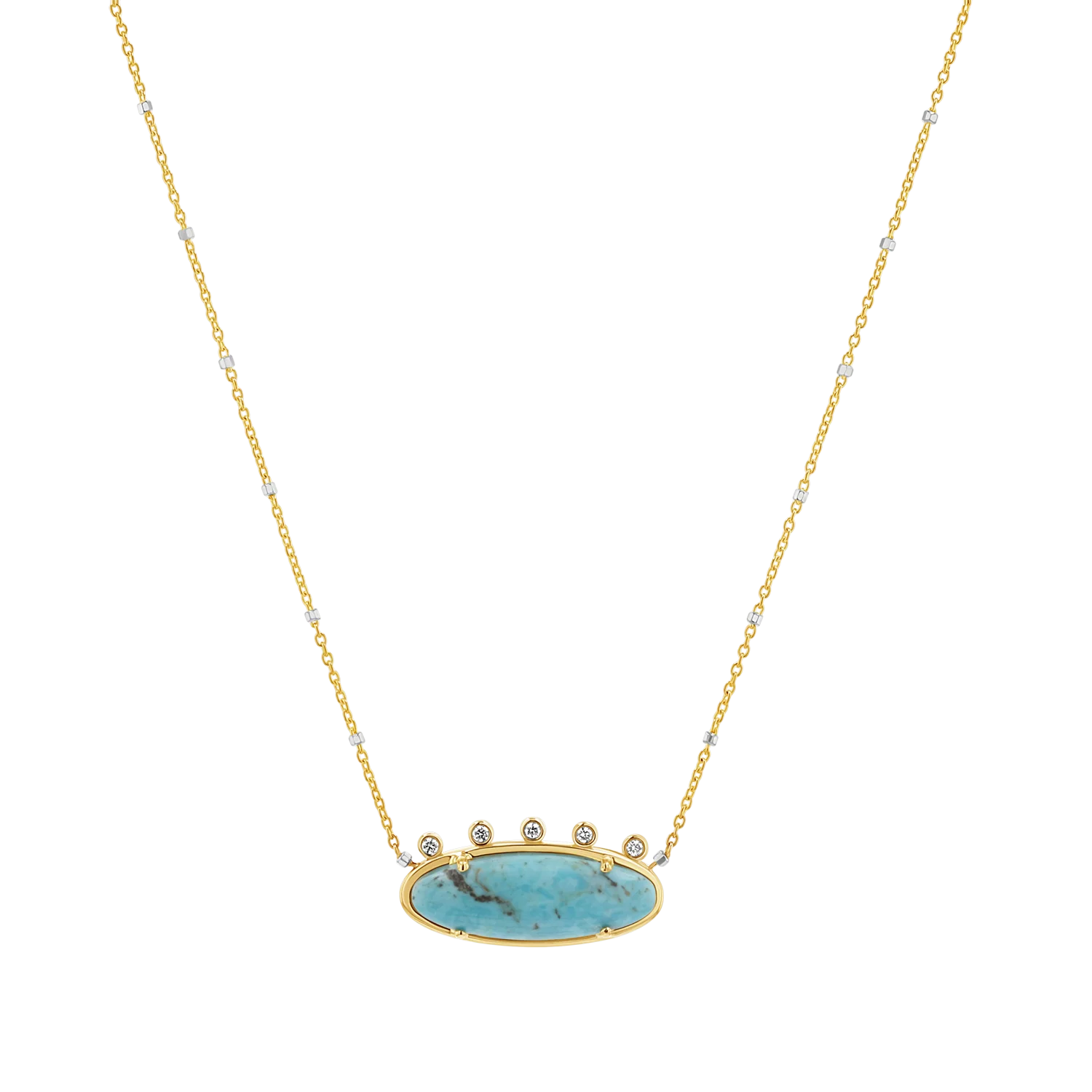 Diamond Oval Turquoise Necklace