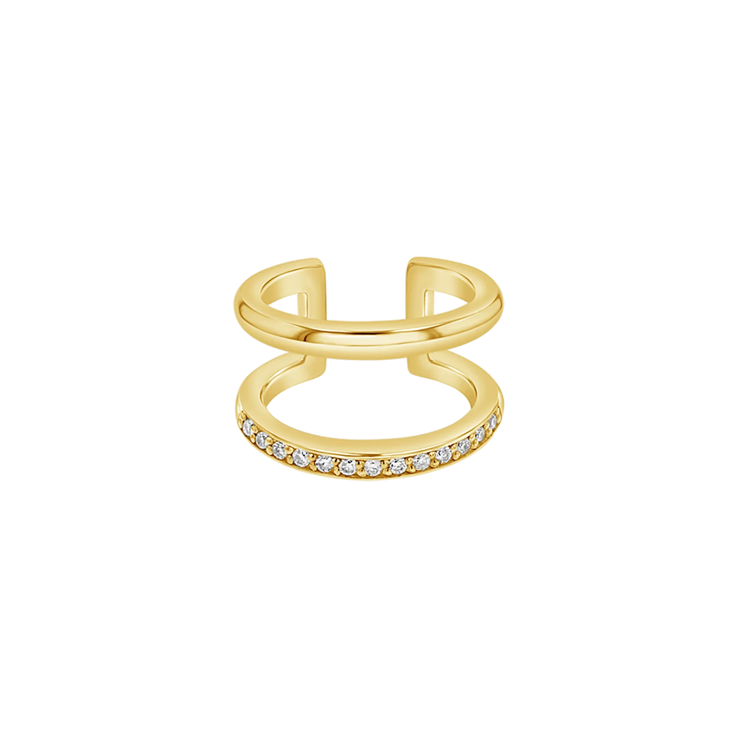 Diamond Pave Open Band Ear Cuff