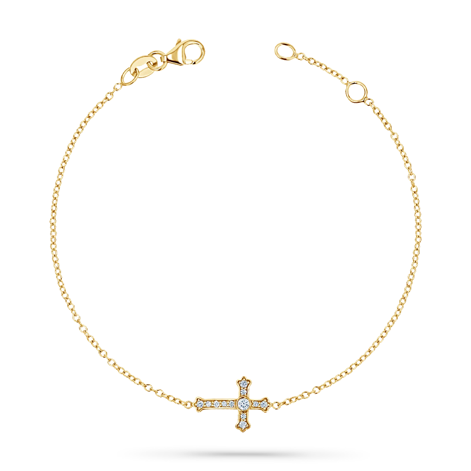 Diamond Sideways Cross Bracelet