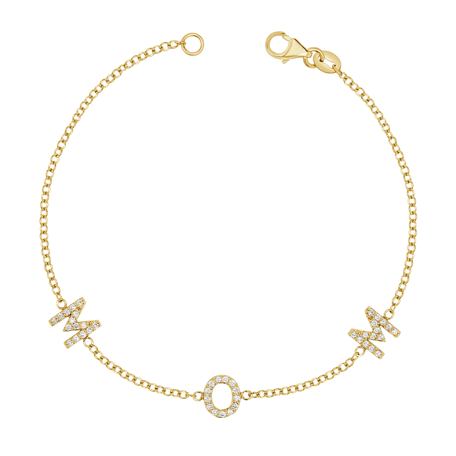 Diamond Spaced MOM Bracelet