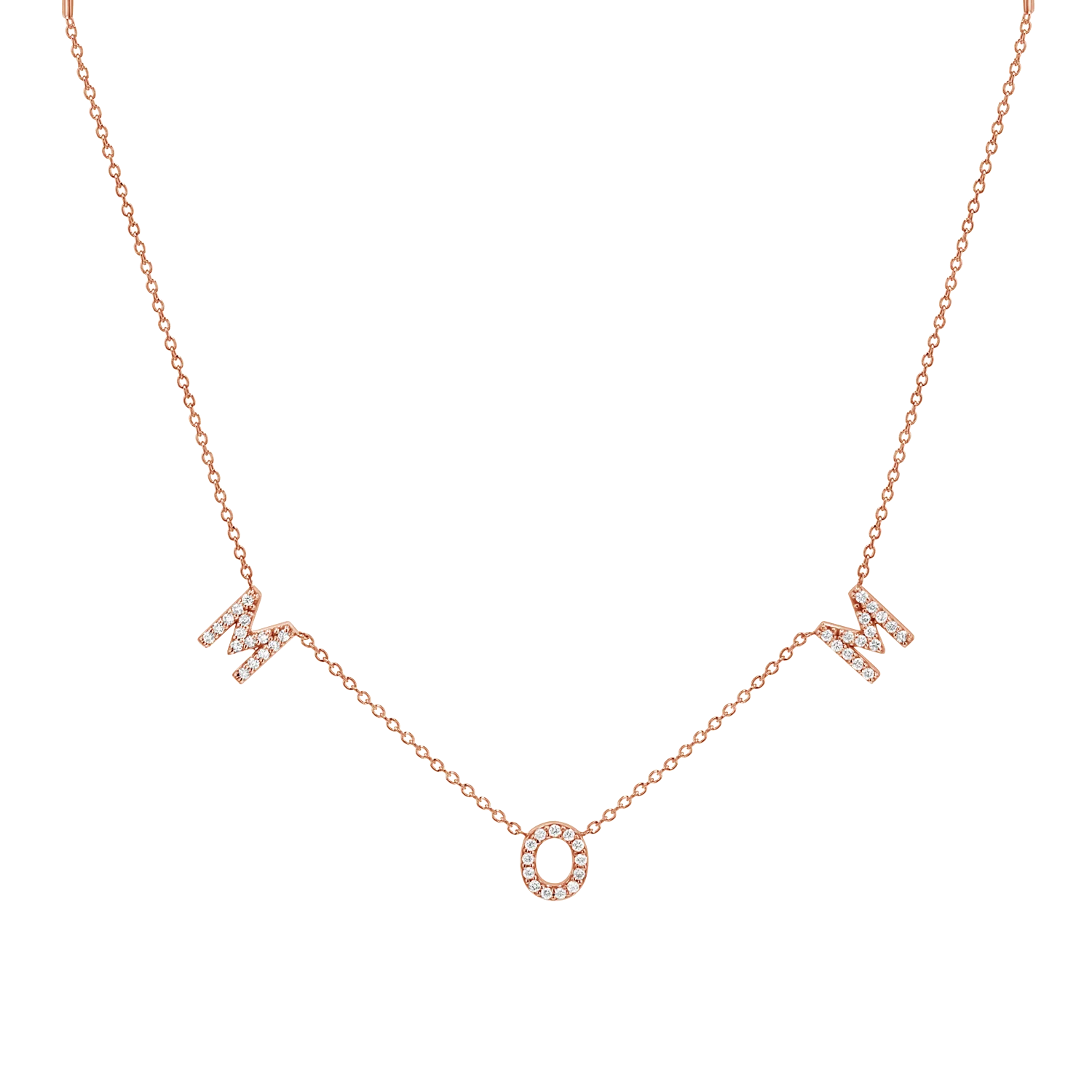 Diamond Spaced MOM Necklace - Image 3
