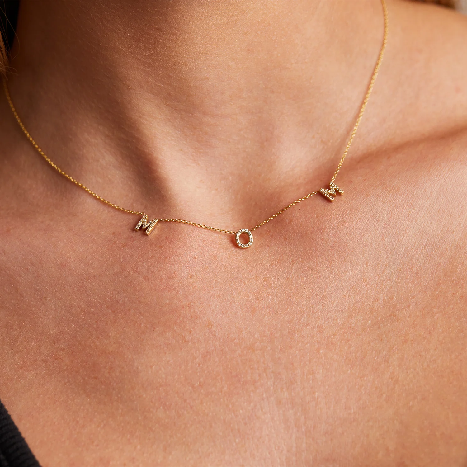 Diamond Spaced MOM Necklace - Image 6