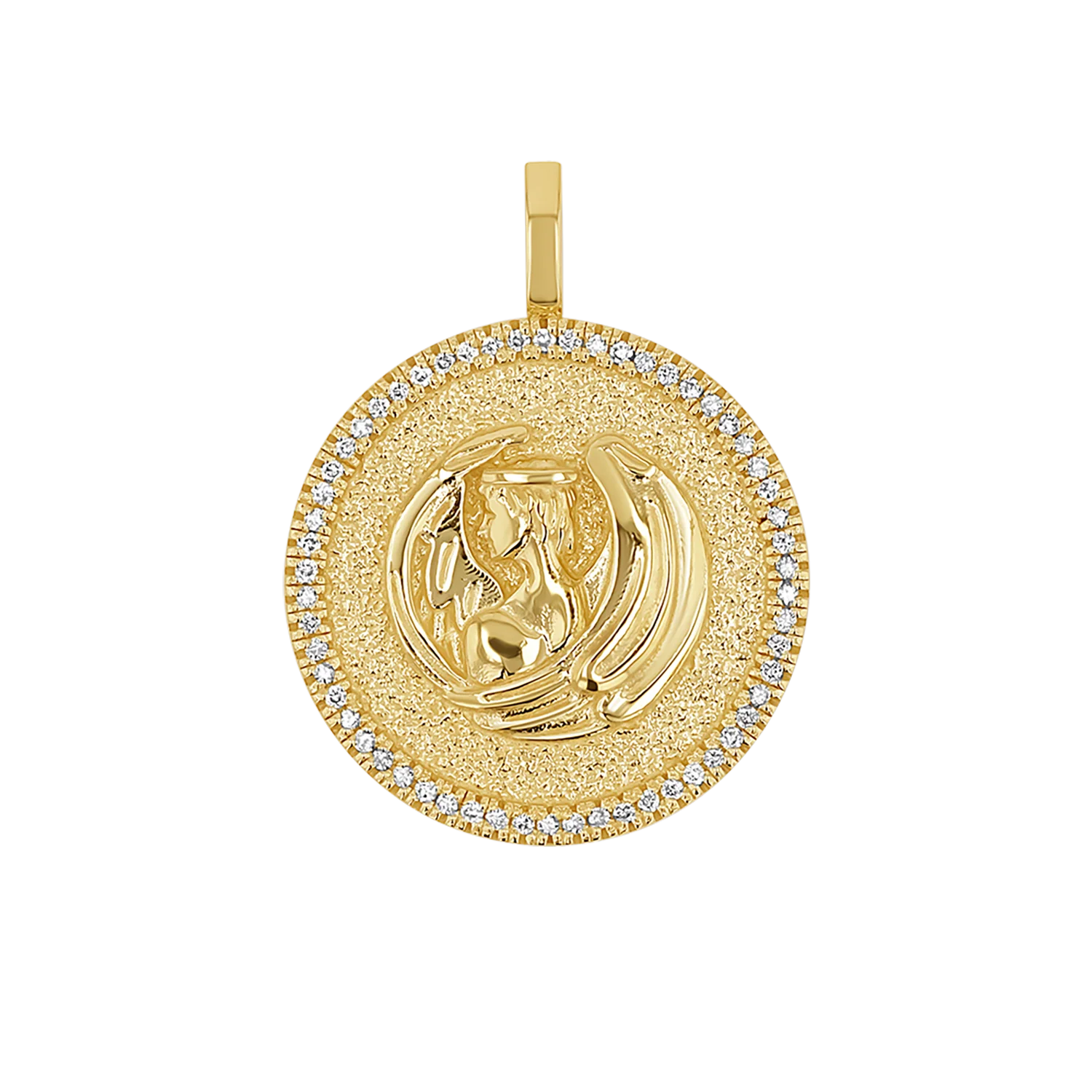 Diamond Zodiac Coin Medallion Charm