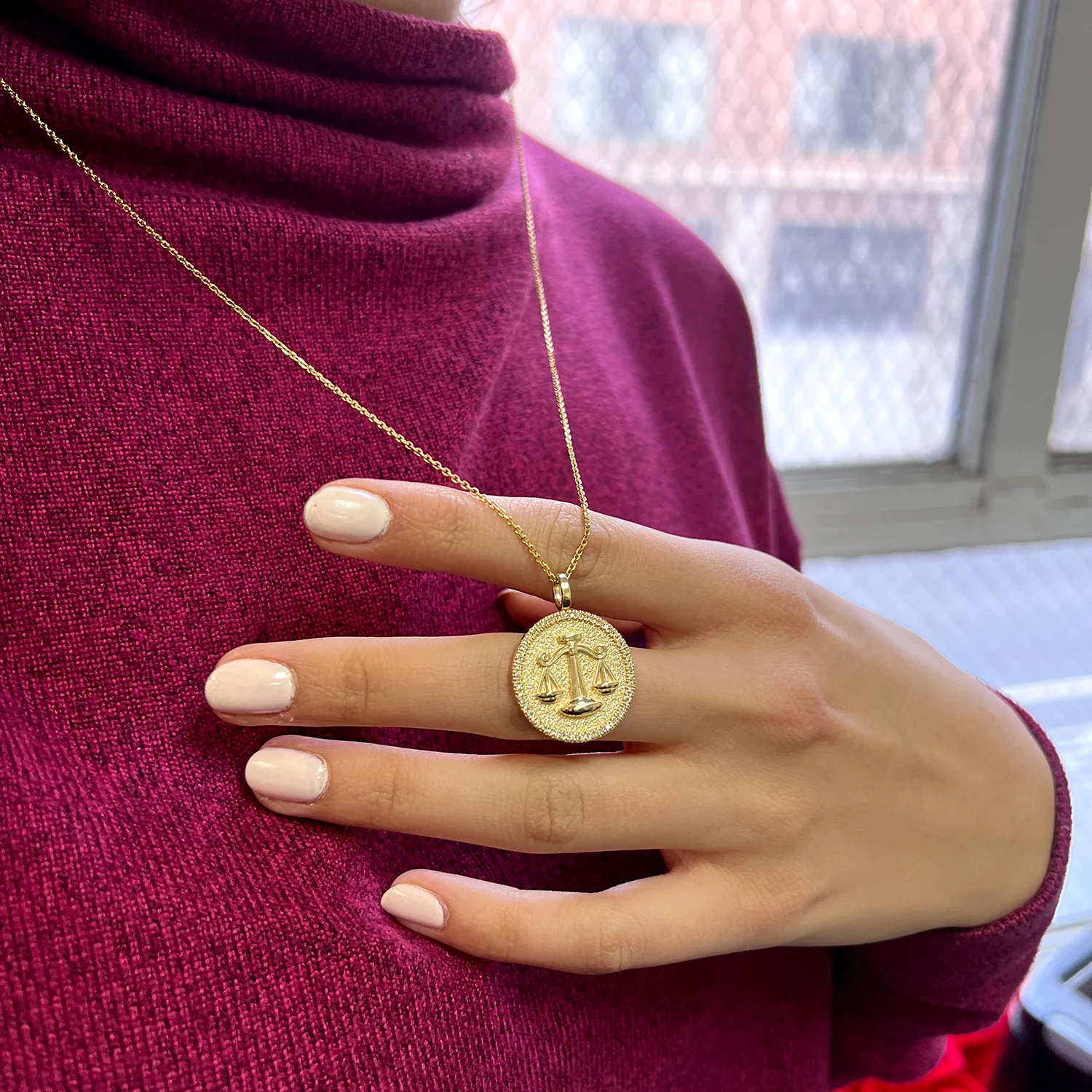 Diamond Zodiac Coin Medallion Charm - Image 37