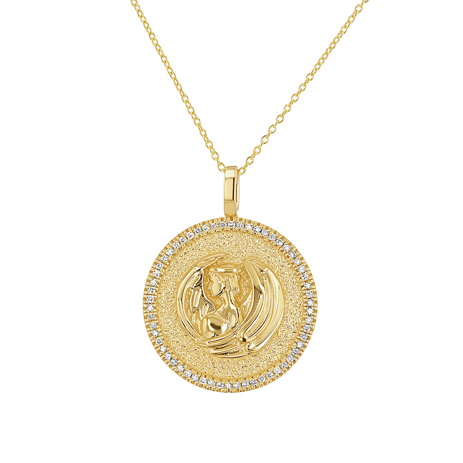 Diamond Zodiac Coin Medallion Necklace - Image 13
