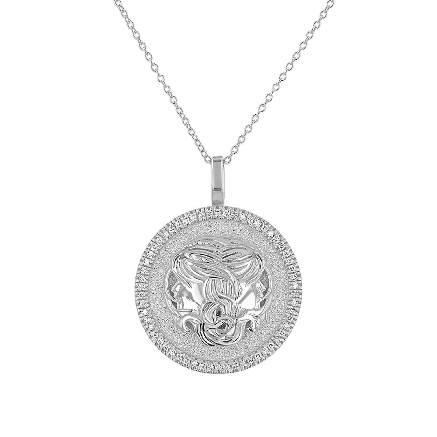 Diamond Zodiac Coin Medallion Necklace - Image 17