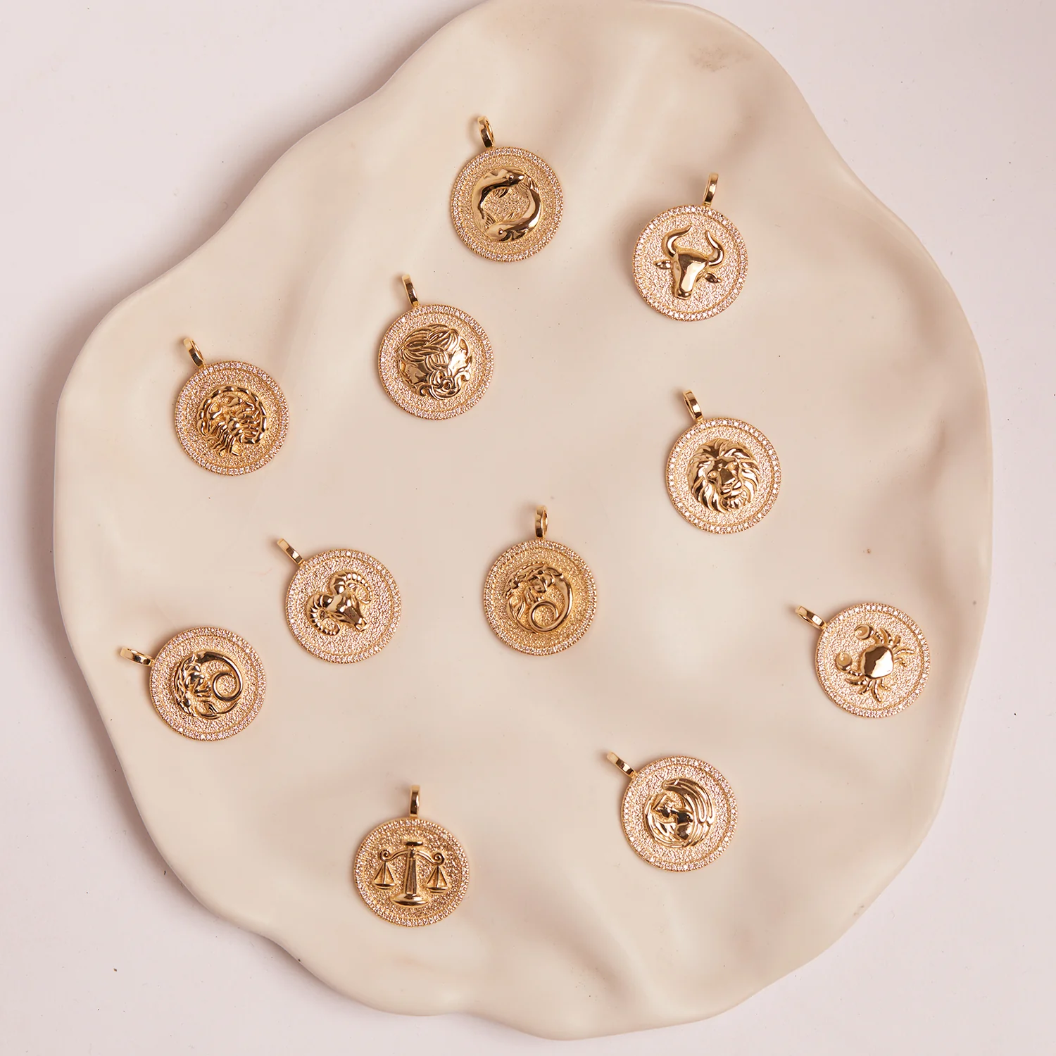 Diamond Zodiac Coin Medallion Necklace - Image 34