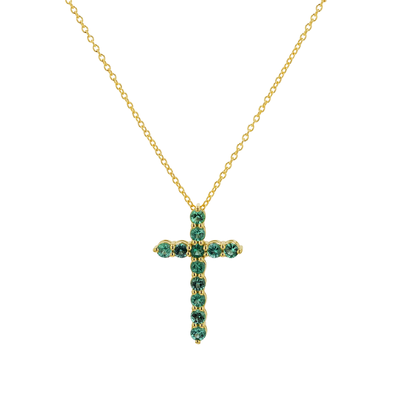 Emerald Cross Necklace