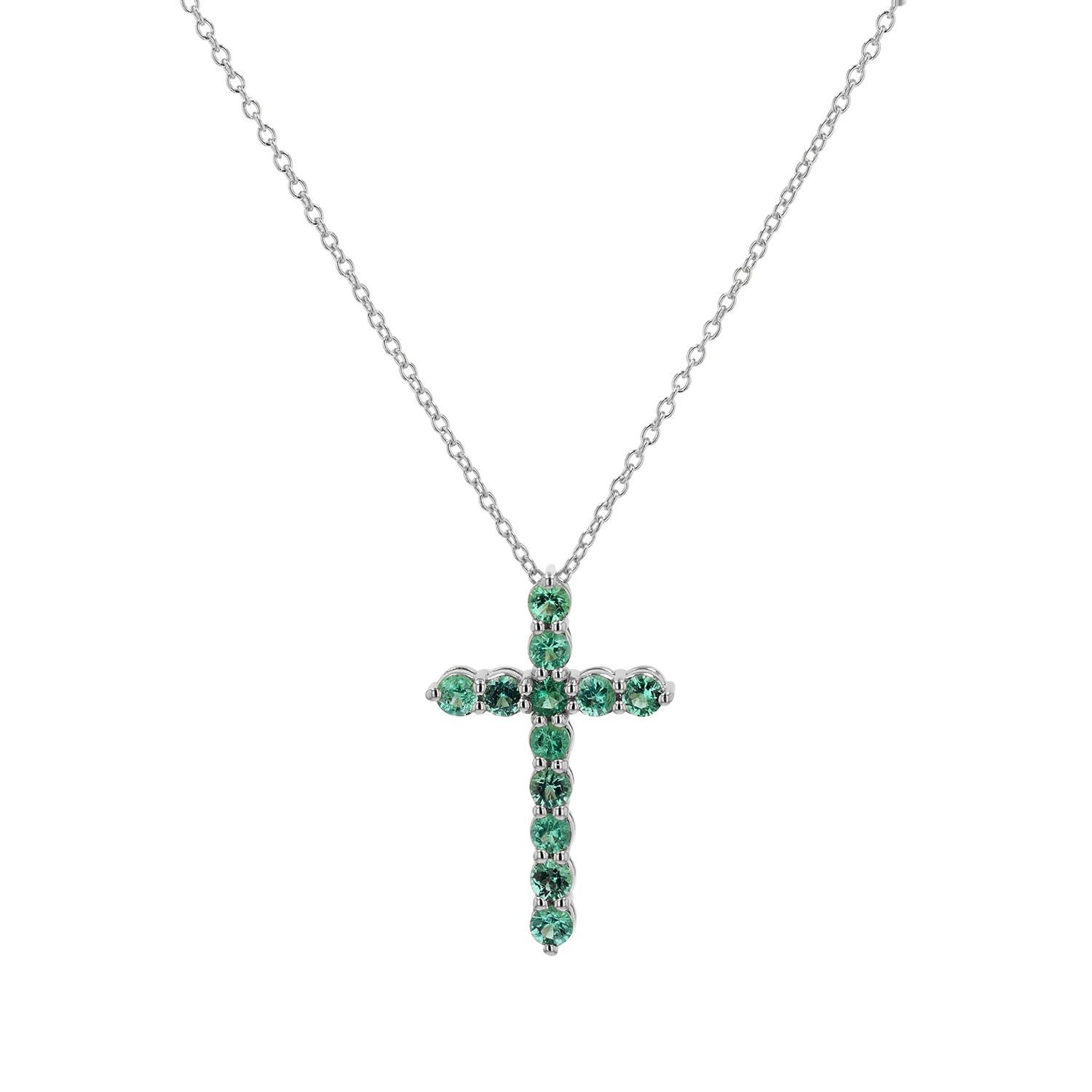 Emerald Cross Necklace - Image 2