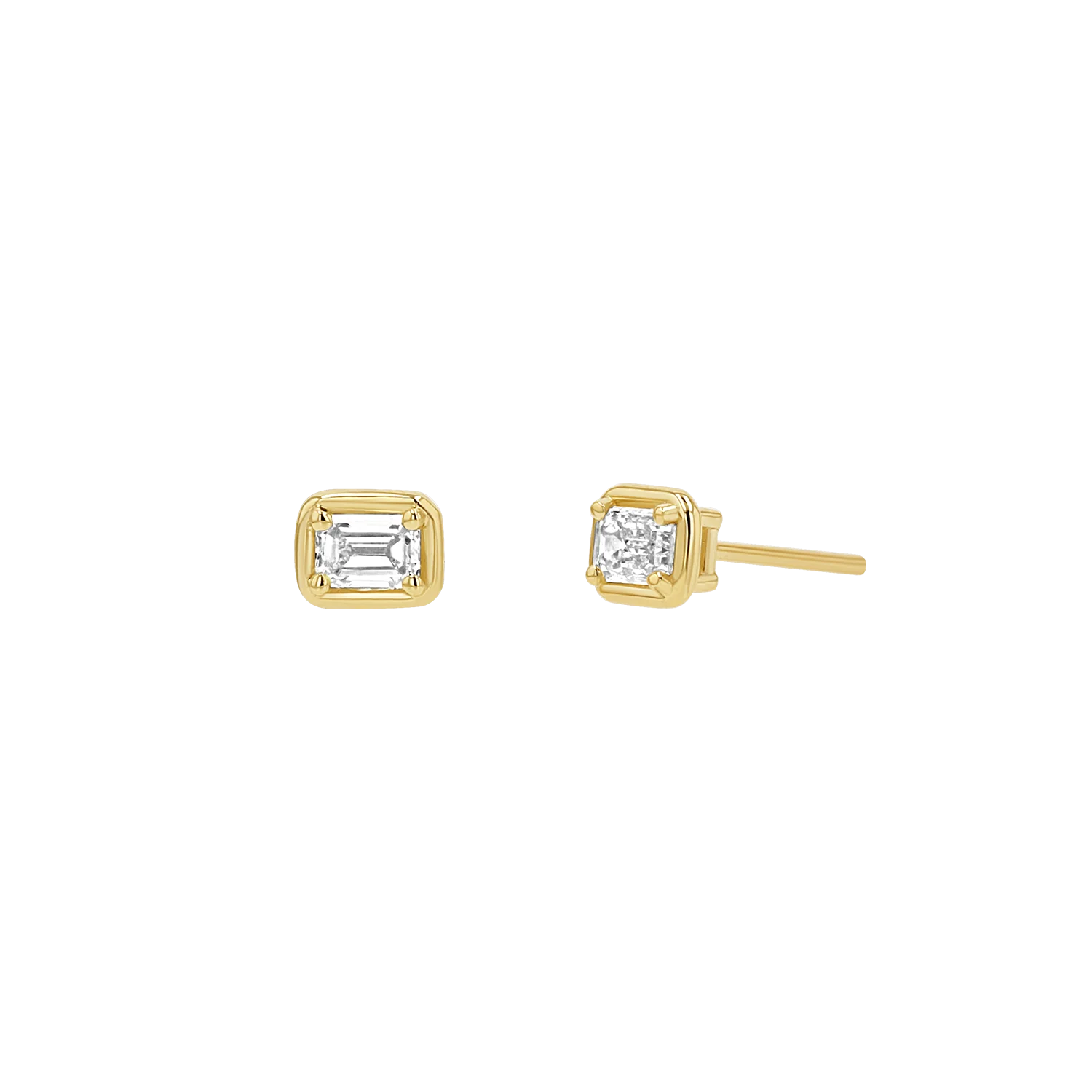 Emerald Diamond Stud Earrings