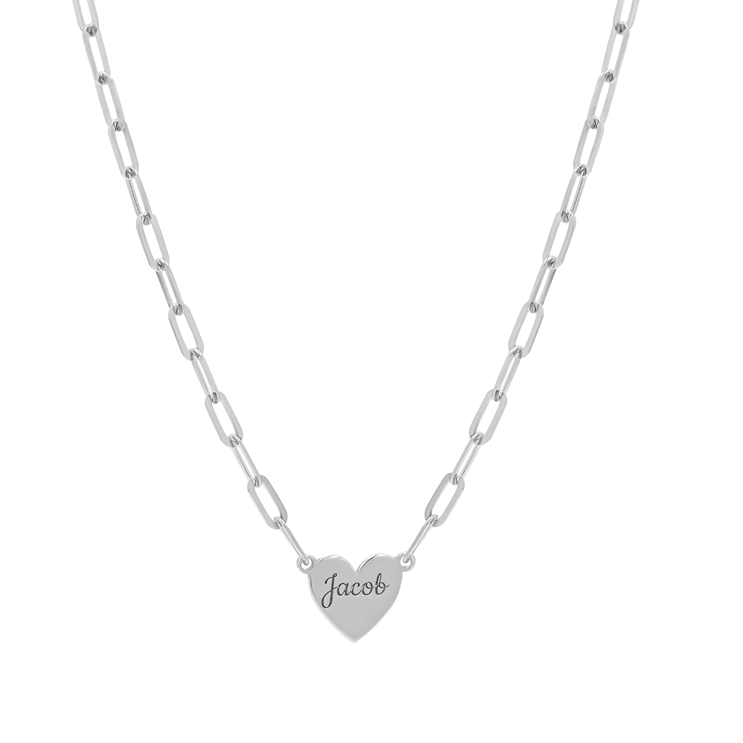 Engravable Multi Heart Paper Clip Necklace - Image 5