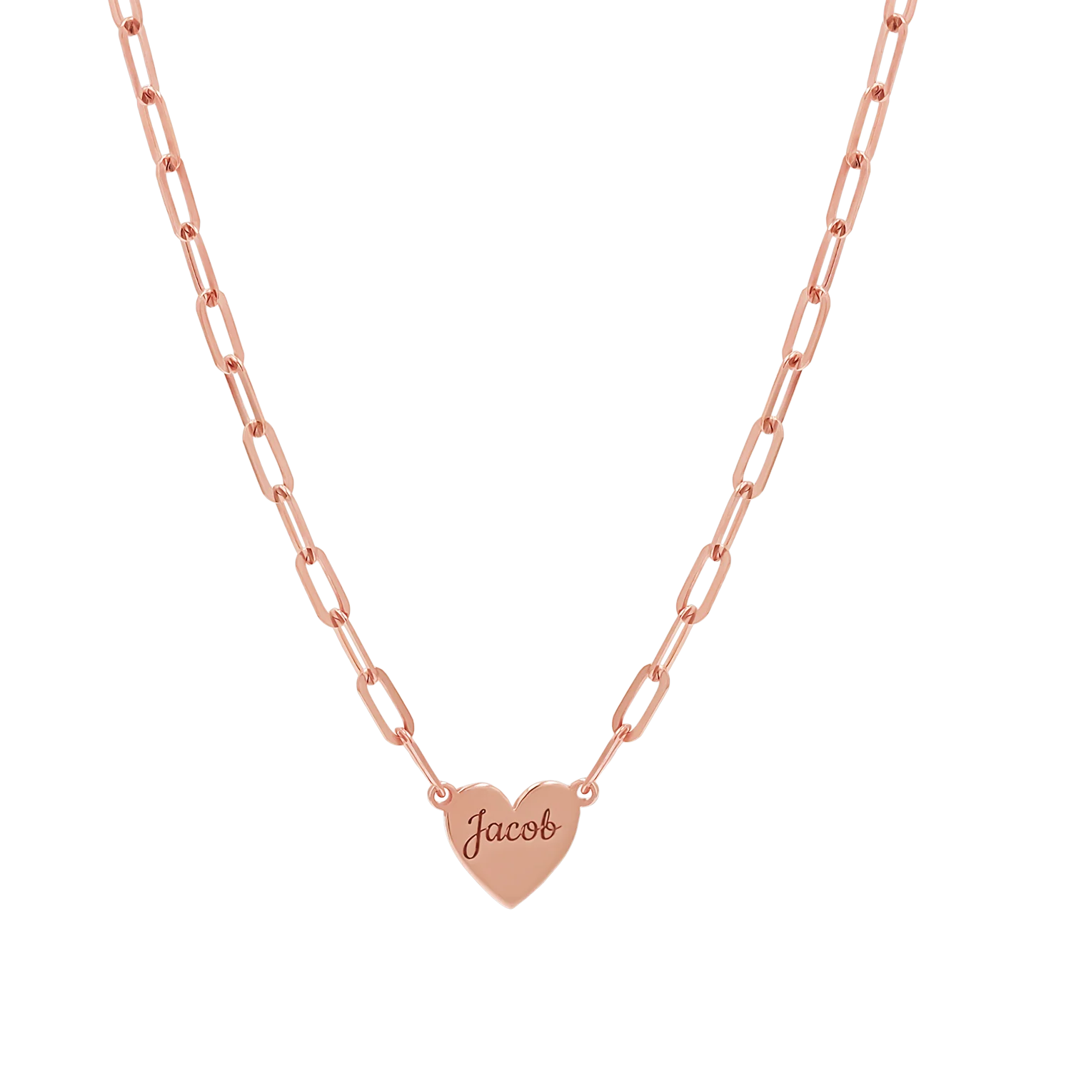 Engravable Multi Heart Paper Clip Necklace - Image 9