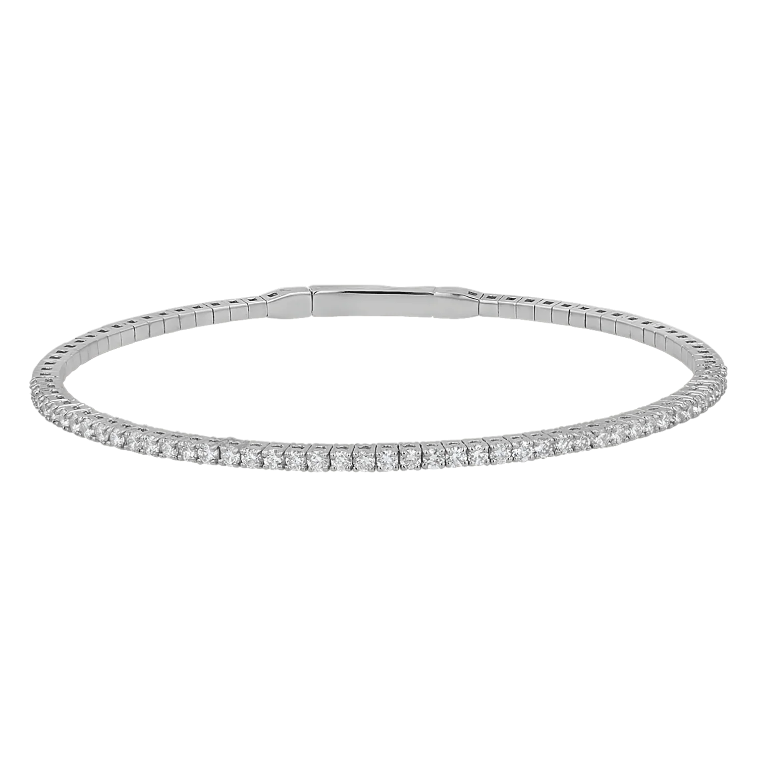 Flexible Diamond Tennis Bangle Bracelet - Image 2