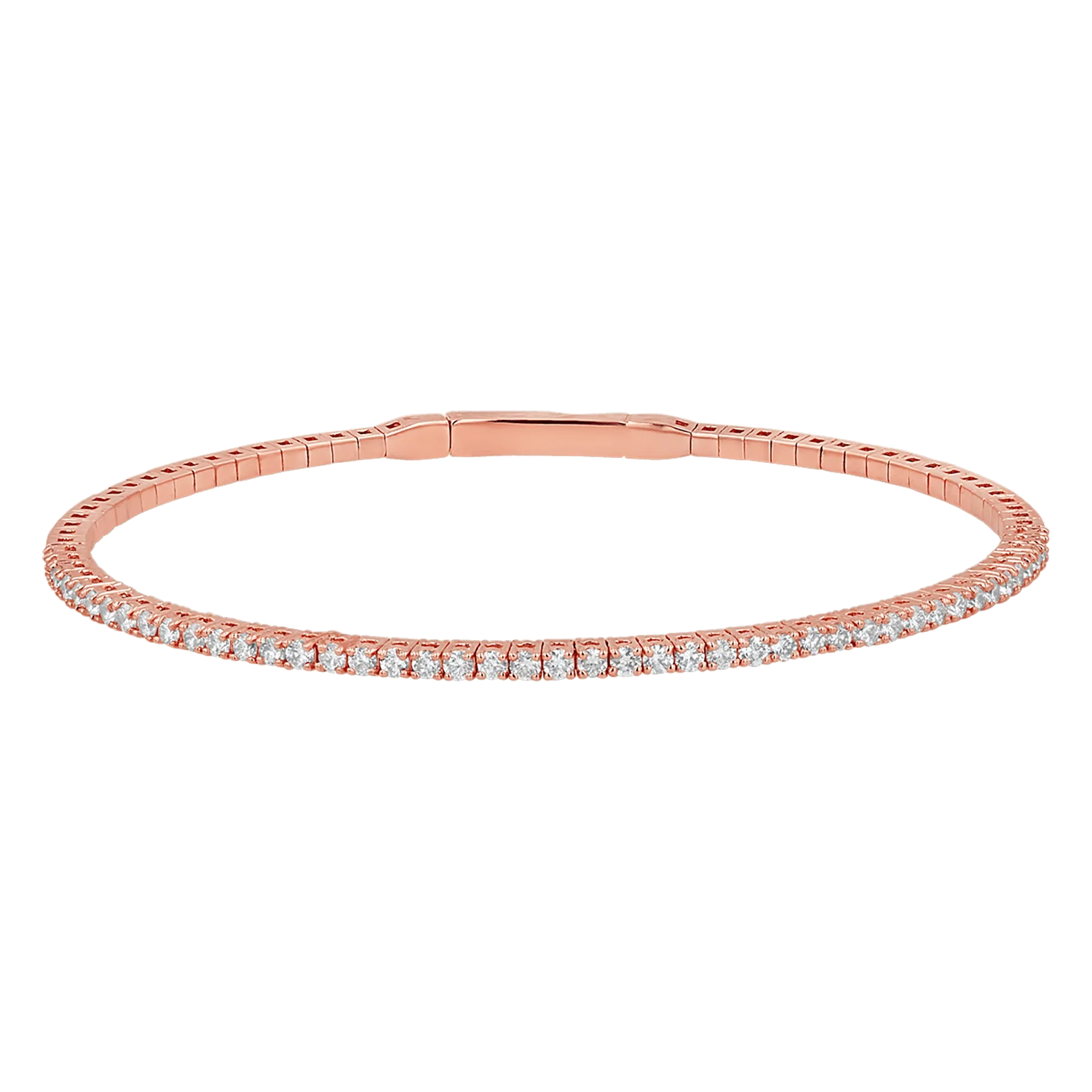 Flexible Diamond Tennis Bangle Bracelet - Image 3
