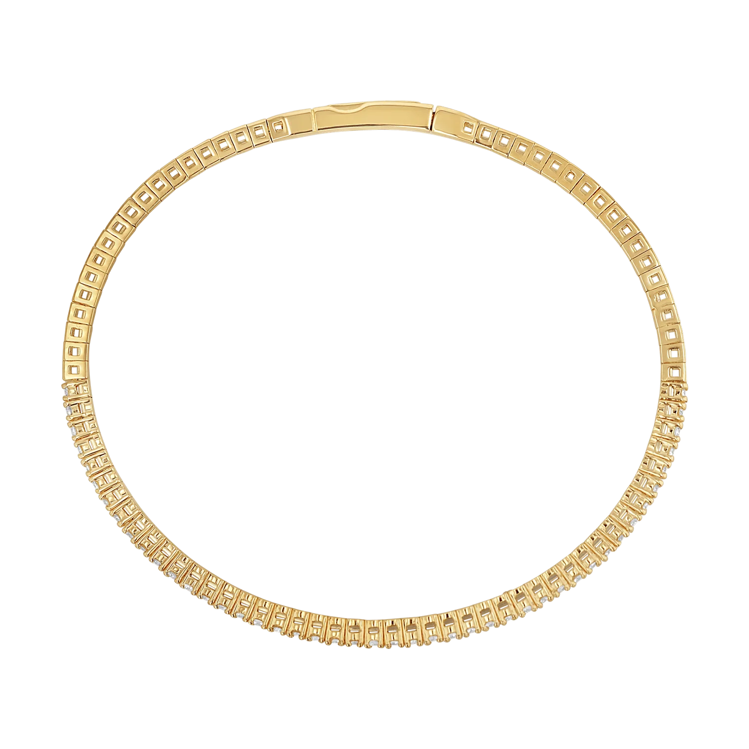 Flexible Diamond Tennis Bangle Bracelet - Image 4