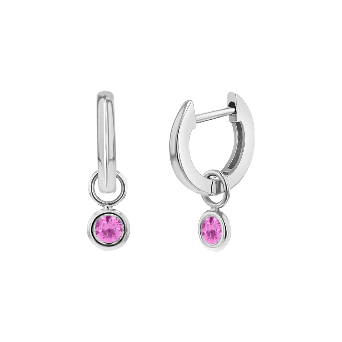 Gemstone Drop Huggies Hoops - Image 2