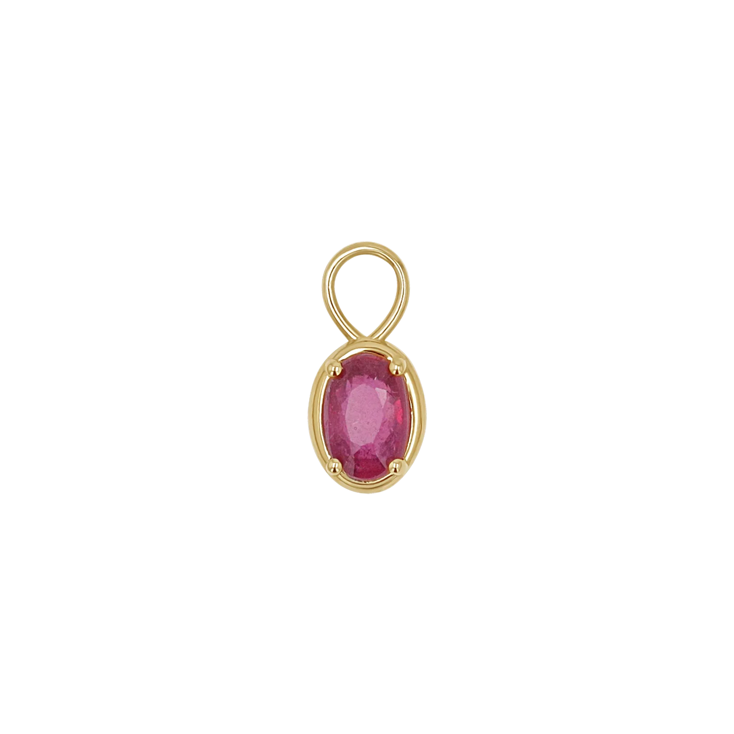 Gemstone Oval Huggie Charms