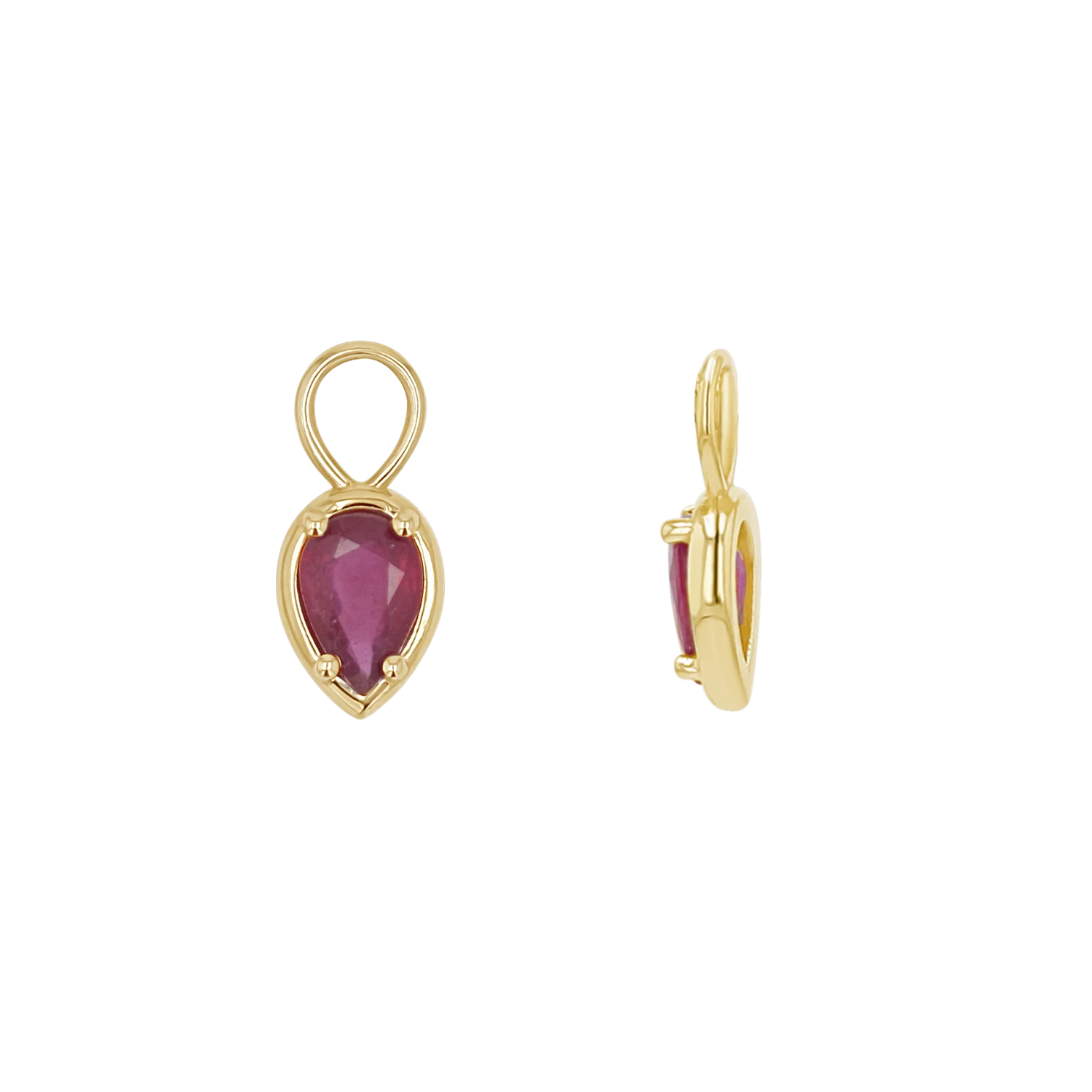 Gemstone Pear Huggies Charms - Image 3
