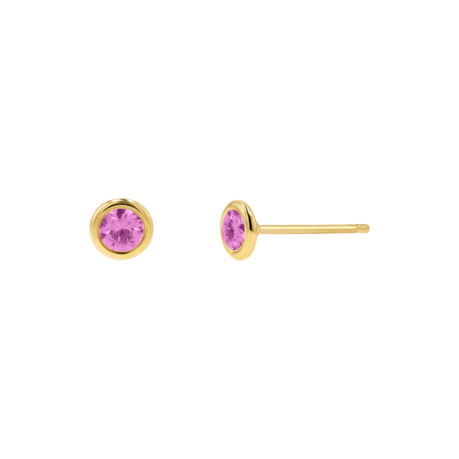 Gemstone Solitaire Bezel Studs