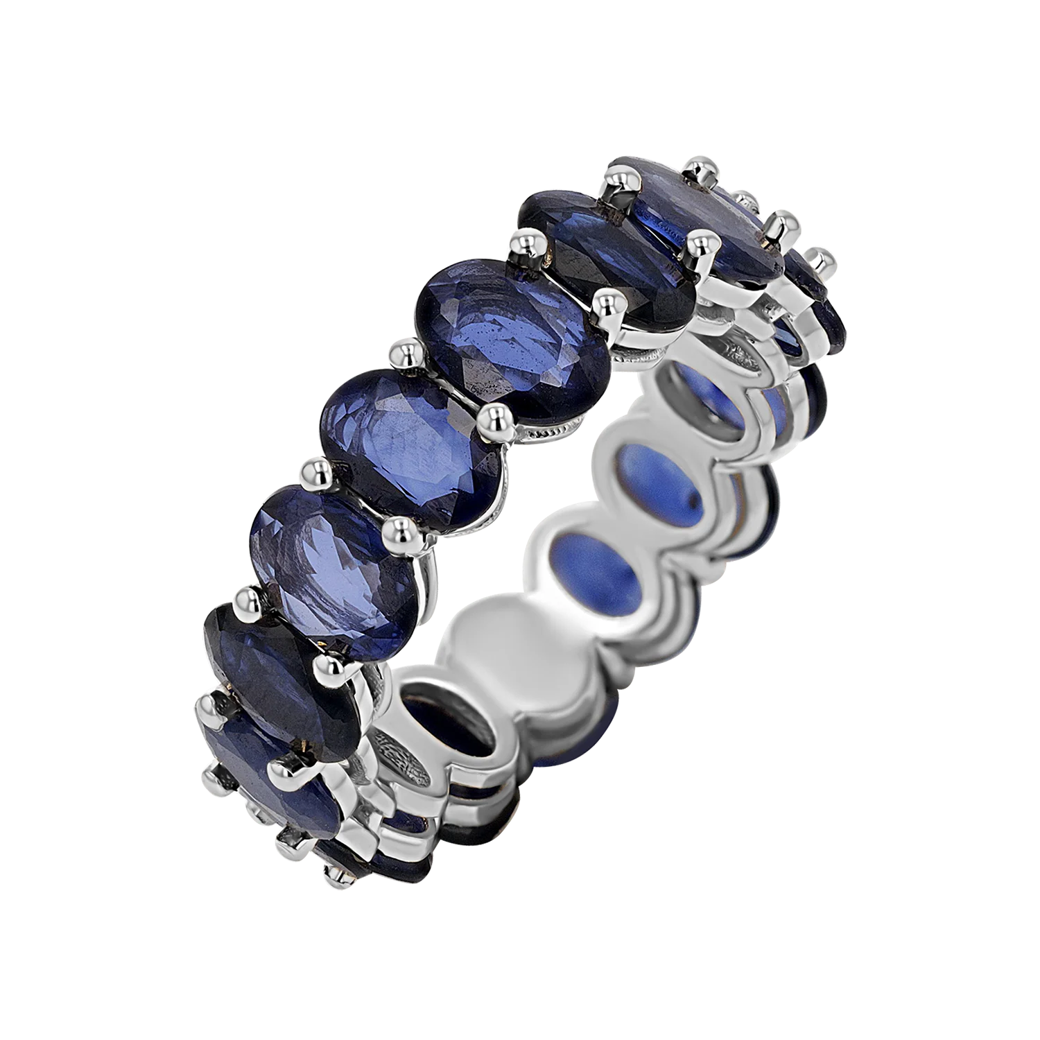 Genuine Blue Sapphire Oval Eternity Band - Image 2